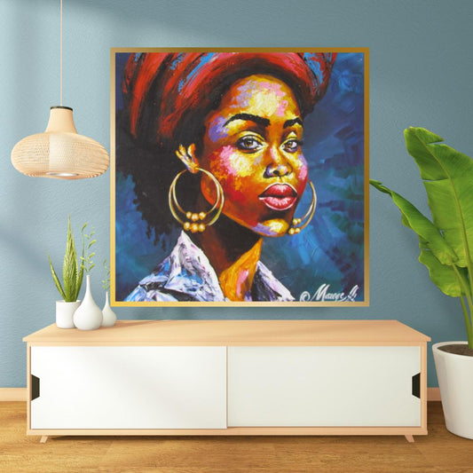 Art imprimable de femme noire – Décoration murale colorée représentant un papillon, art numérique africain, portrait féminin valorisant