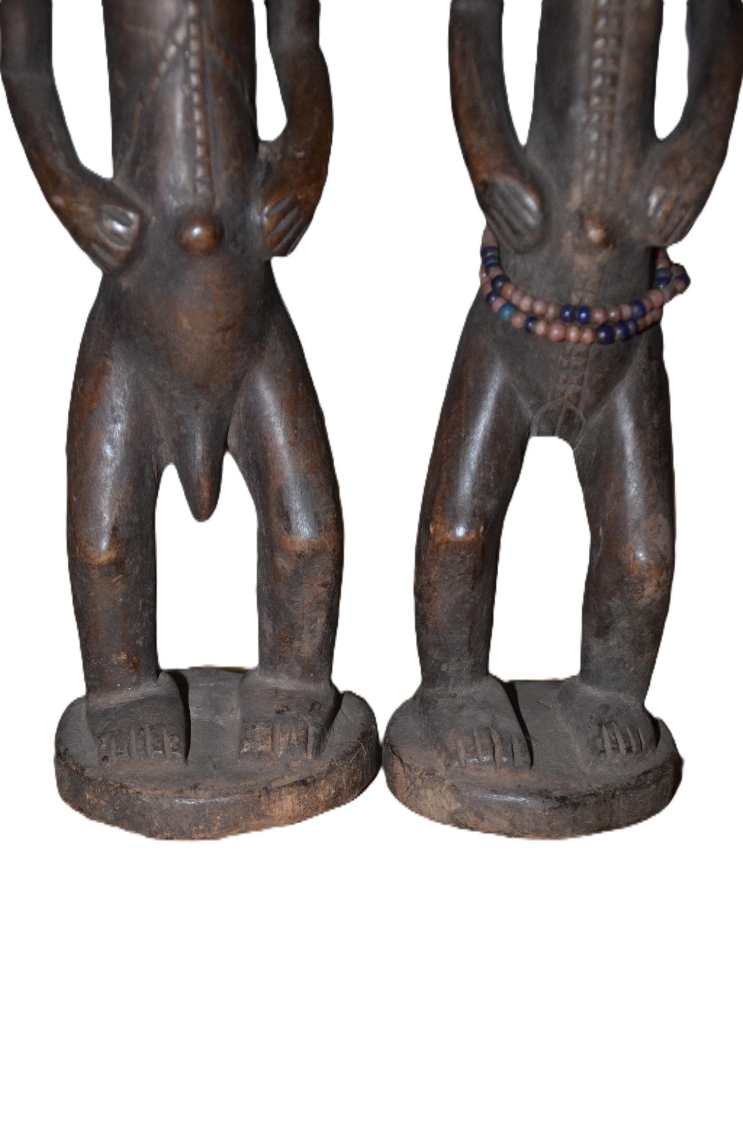 Tabwa Couple Statue | Authentic African Ancestral Art | Tribal Wood Carving