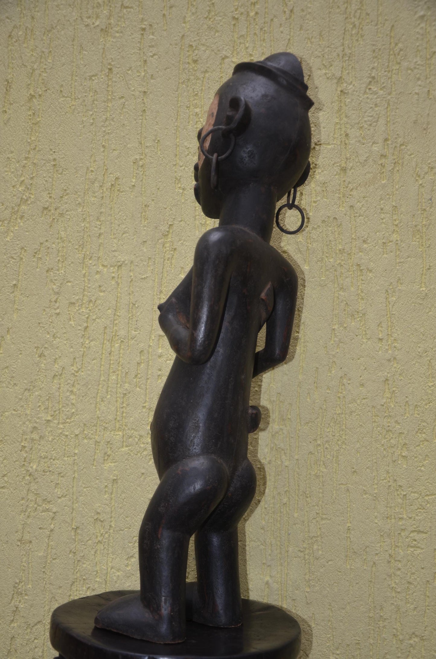 Lulua Maternity Figure – 28" Large Congo Wood Sculpture – African Tribal Art
