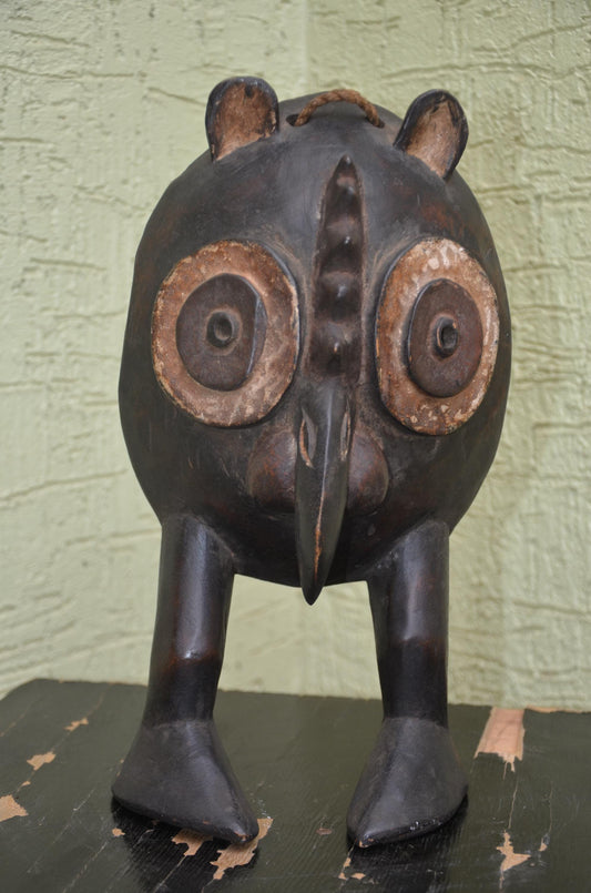 Authentic Zoomorphic Helmet Statue | Tribal Hybrid Art
