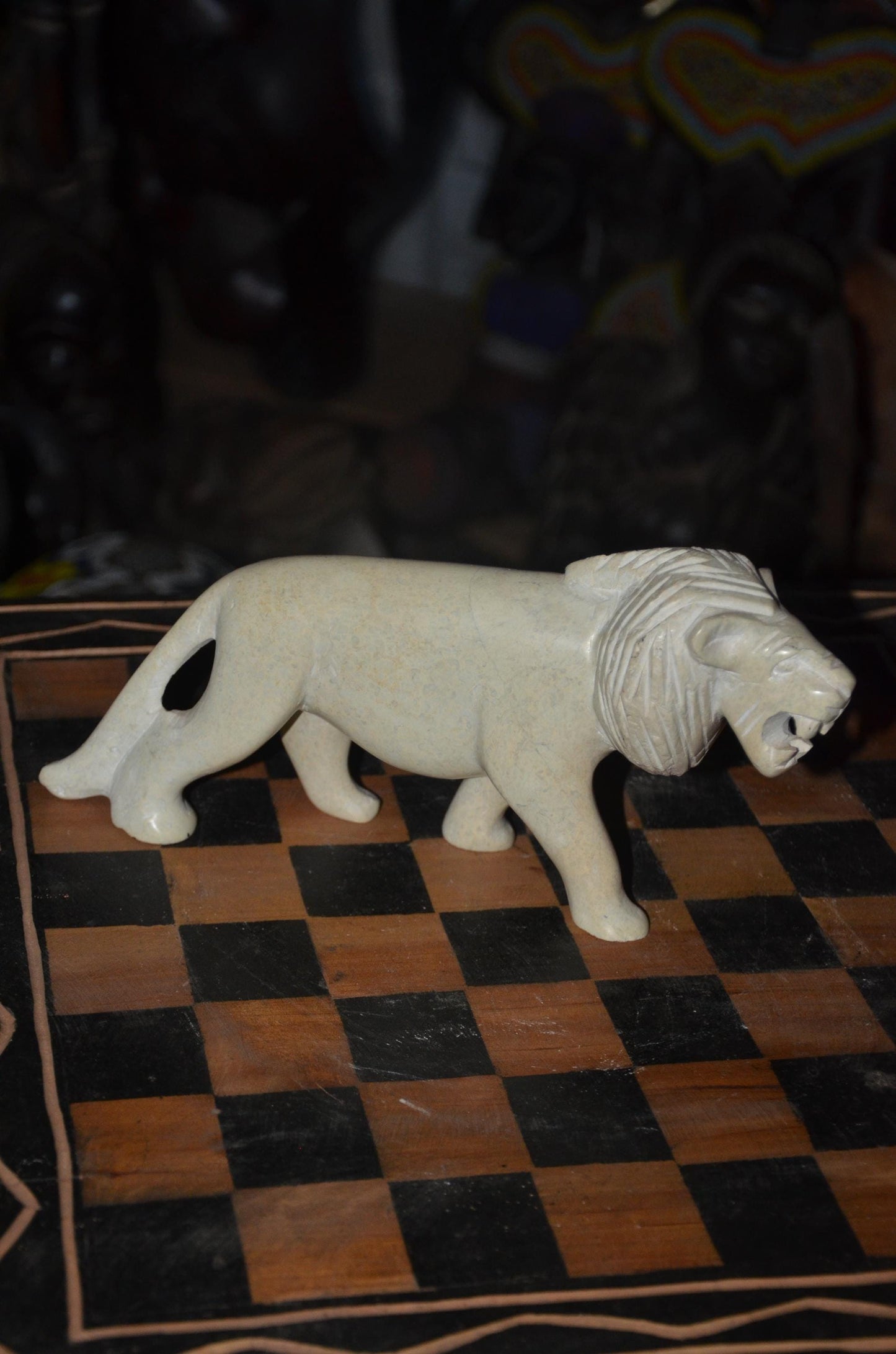 Hand-Carved African Soapstone Lion Sculpture | Wildlife Art