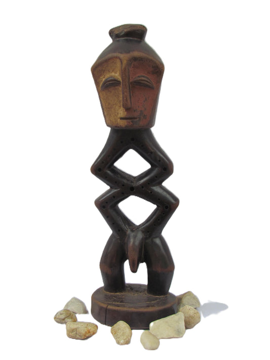Statue tribale Mituku – Sculpture en bois congolaise antique rare | Figurine primitive artisanale | Art africain au sol ou au mur