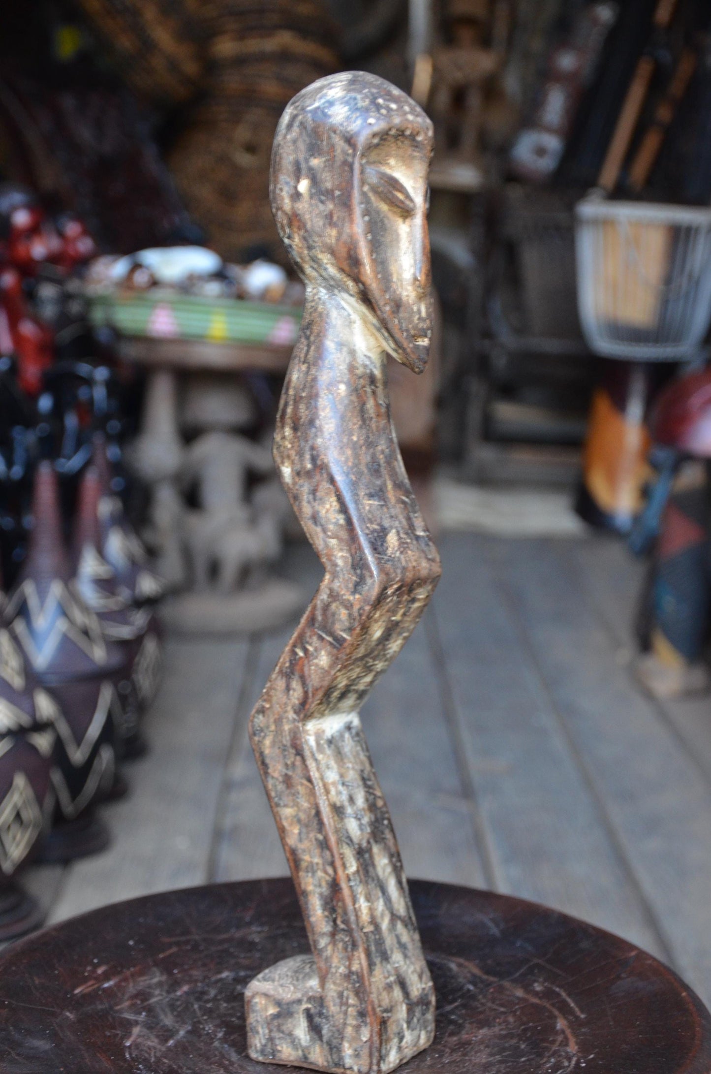 Authentic Lega Abstract Figure | Minimalist Tribal Art | Wood Sculpture