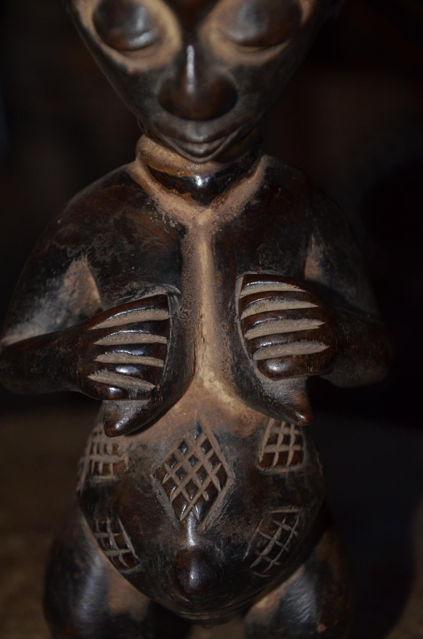 Authentic Luba Statue | Female Ancestor Figure | Hand-Carved Wood Art