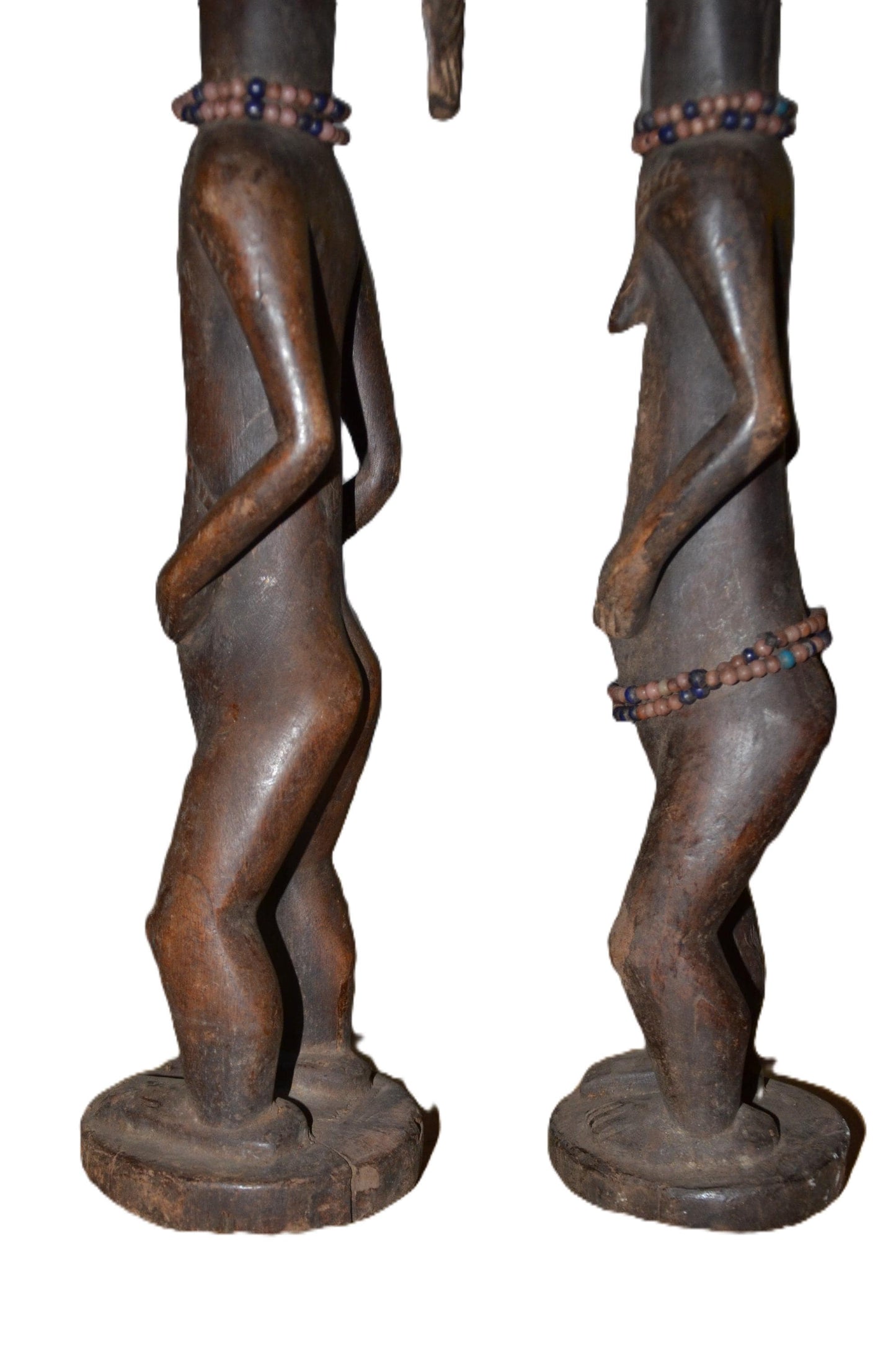 Tabwa Couple Statue | Authentic African Ancestral Art | Tribal Wood Carving