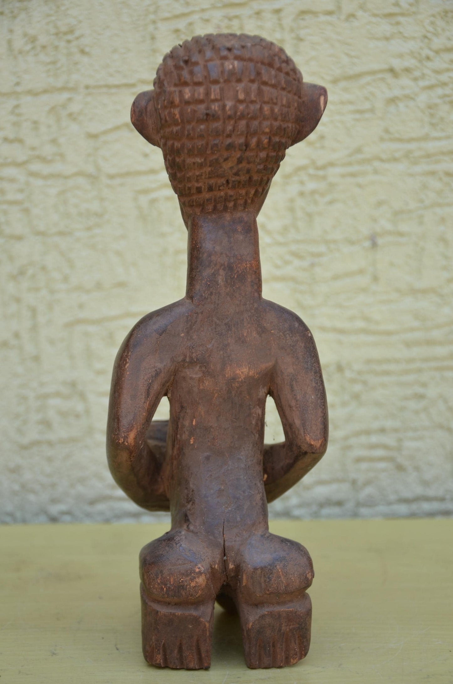 Authentic Luba Mboko Bowl Bearer Figure | Congolese Art