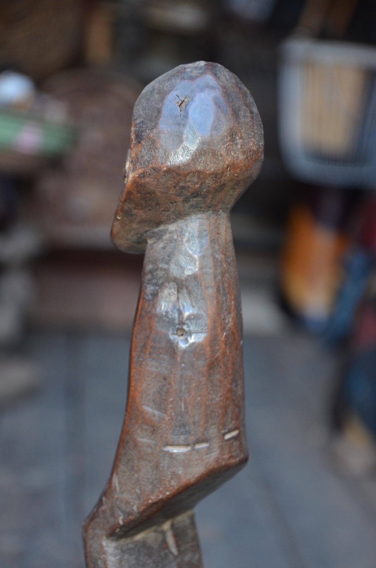 Authentic Lega Abstract Figure | Minimalist African Wood Sculpture