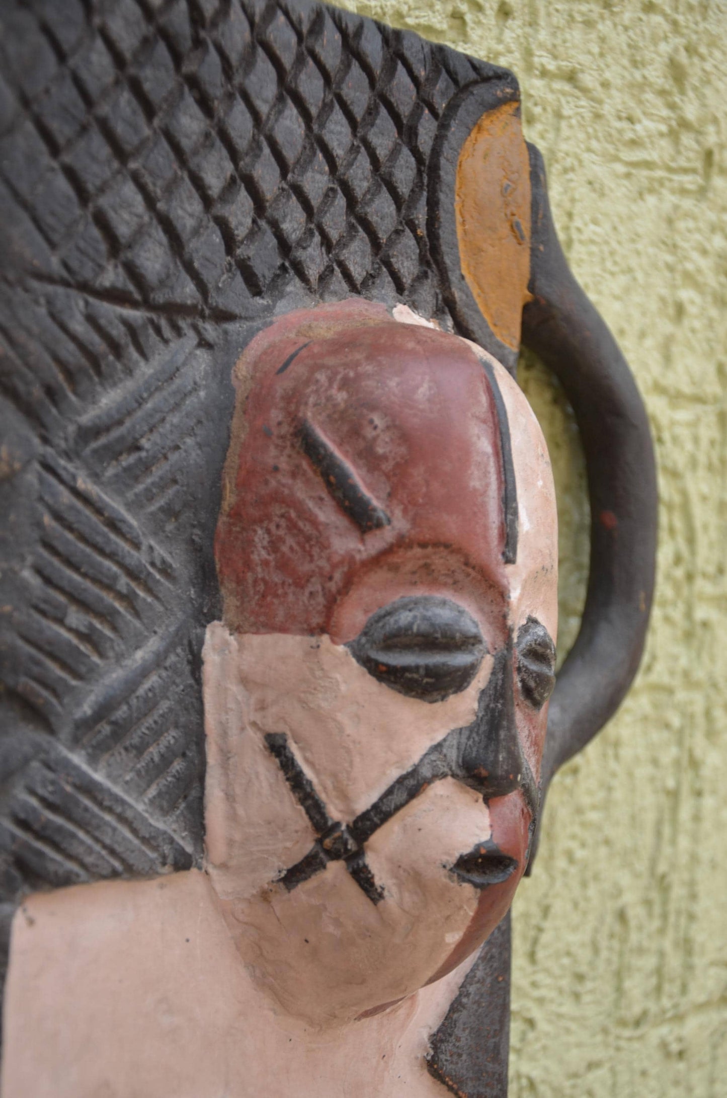 Authentic Large African Polychrome Mask Panel | Tribal Art