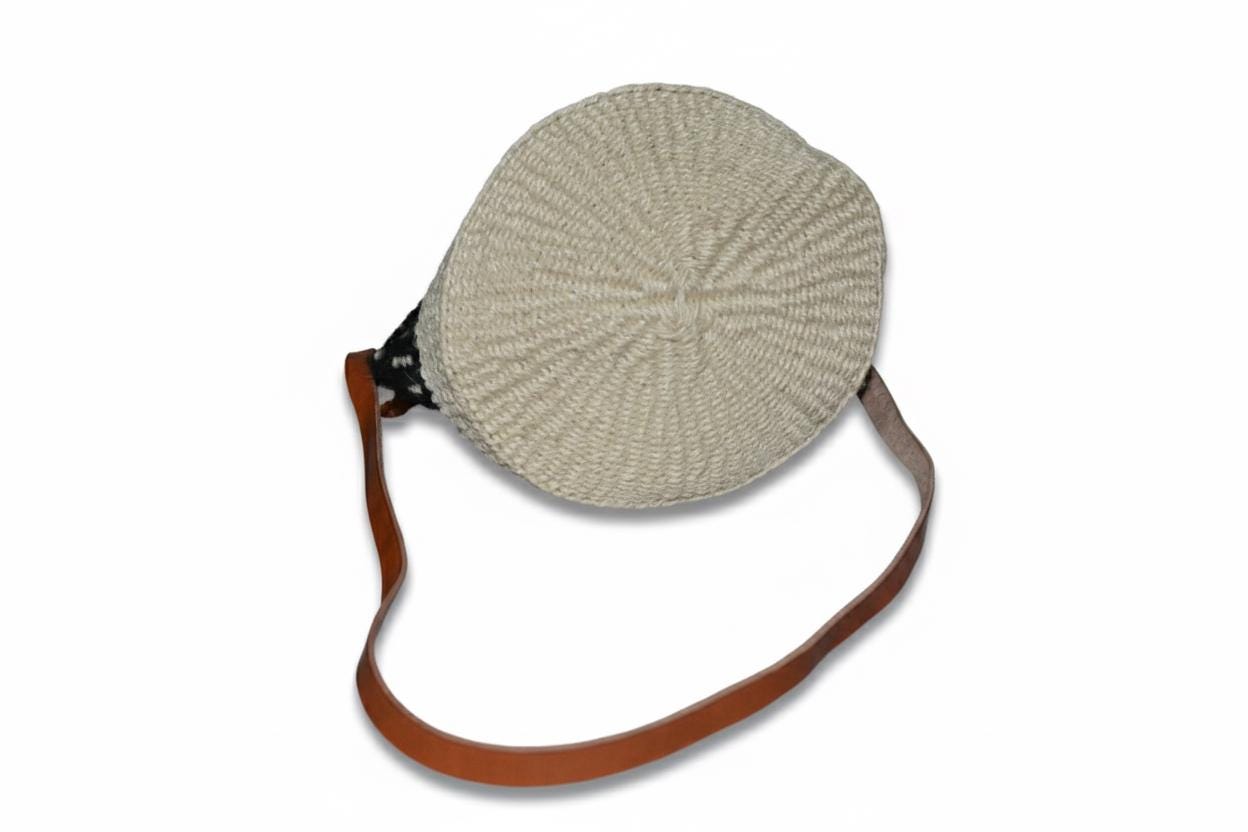 Small Handwoven Sisal Bag, African Kiondo Mini Tote, Natural Fiber Boho Handbag, 12 Inches