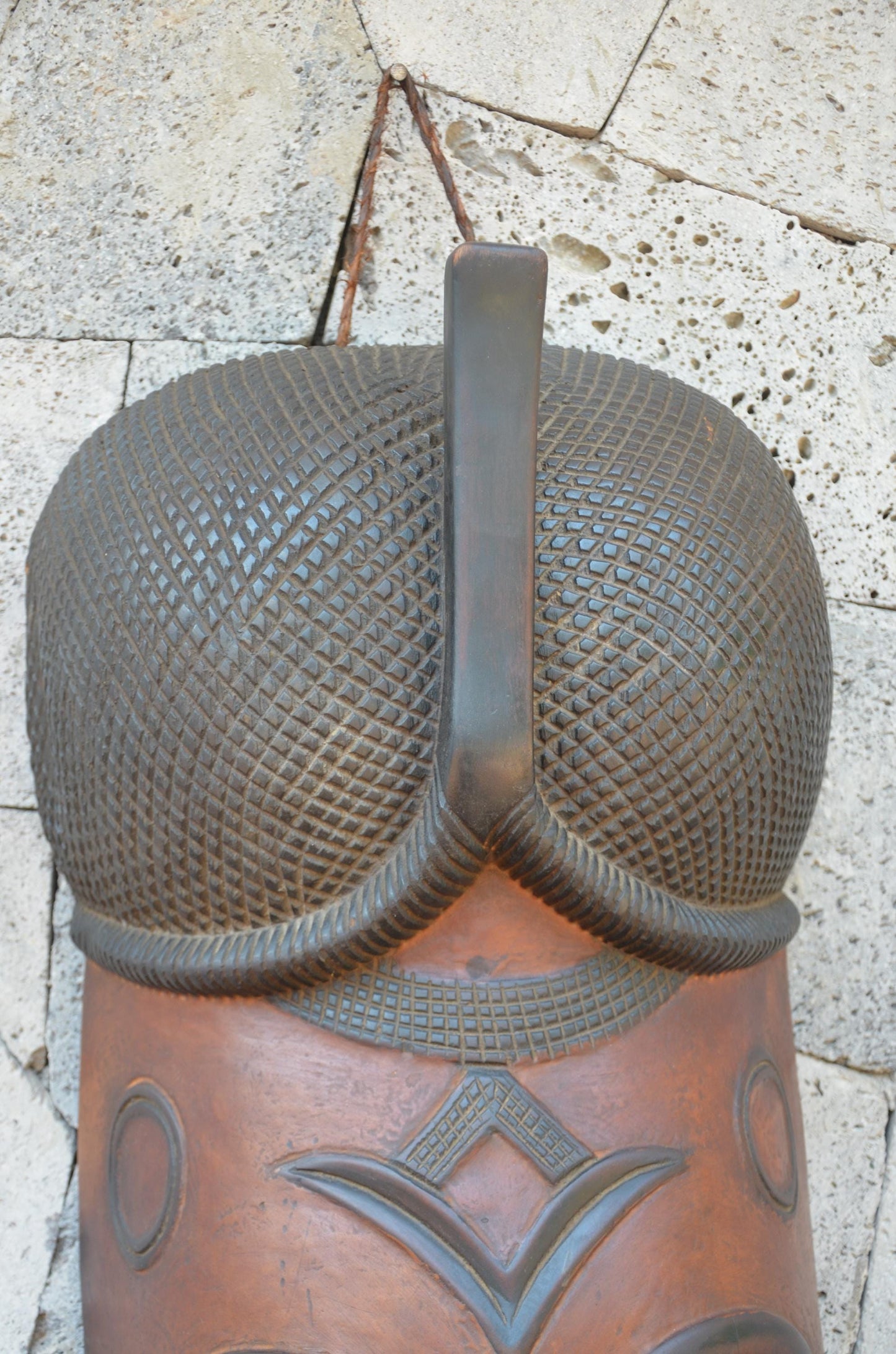 Authentic Chokwe-Style Mask | Elegant Angolan Tribal Wall Art