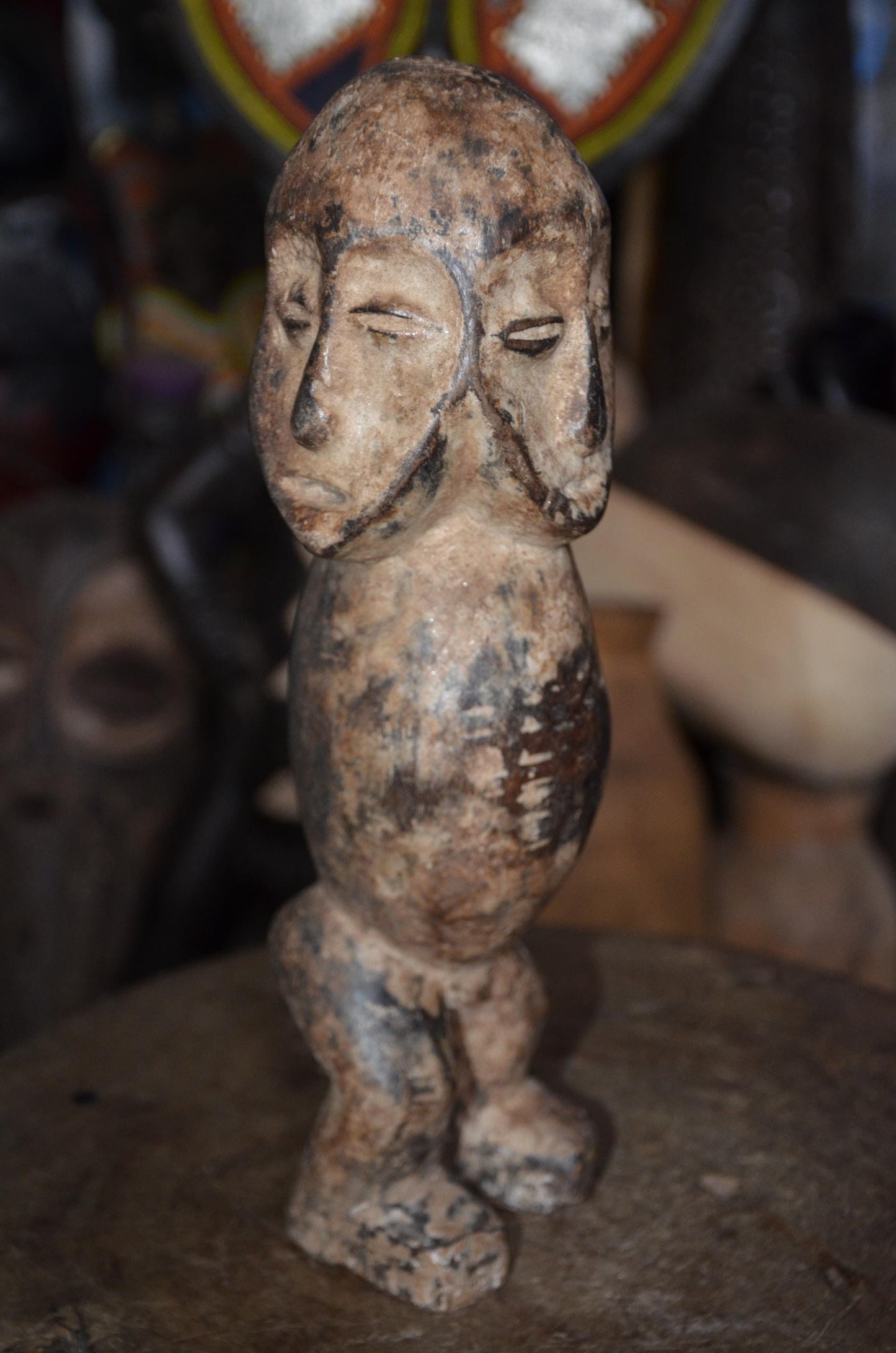 Authentic Lega Janus Figure | Multi-Headed Tribal Sculpture | Congolese Art