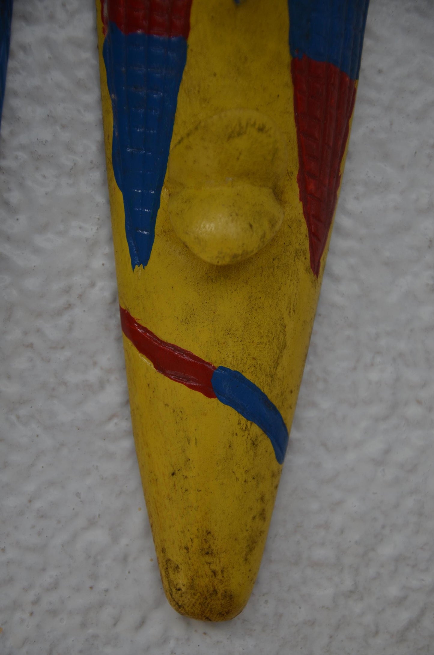 Hand-Carved Nyiginya Kingdom Sunshine Yellow Wooden Facemask Couple | African Tribal Wall Art Decor
