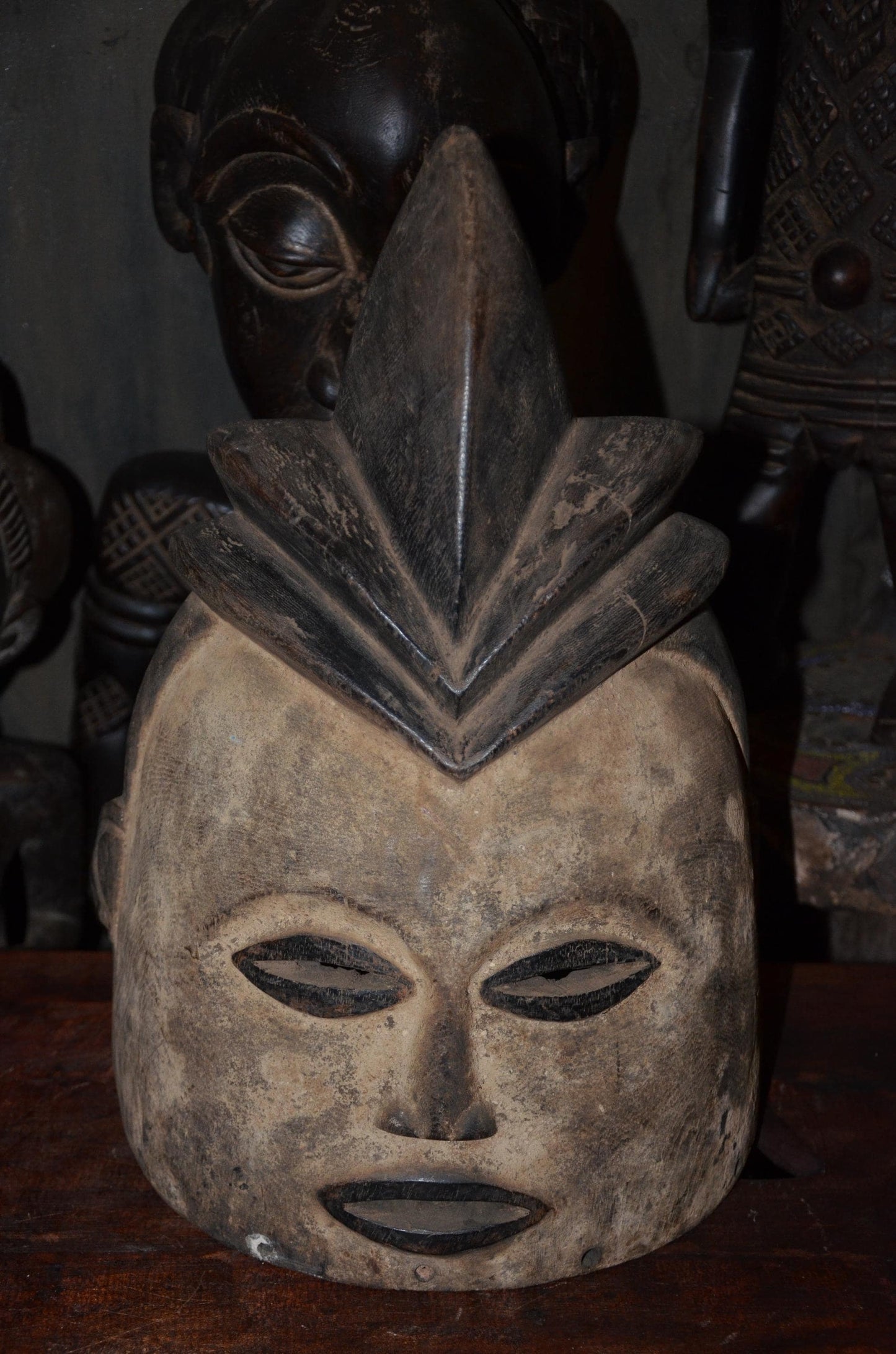 Authentic Luba Songye Helmet | Kikashi Female Spirit | Tribal Art Sculpture-269
