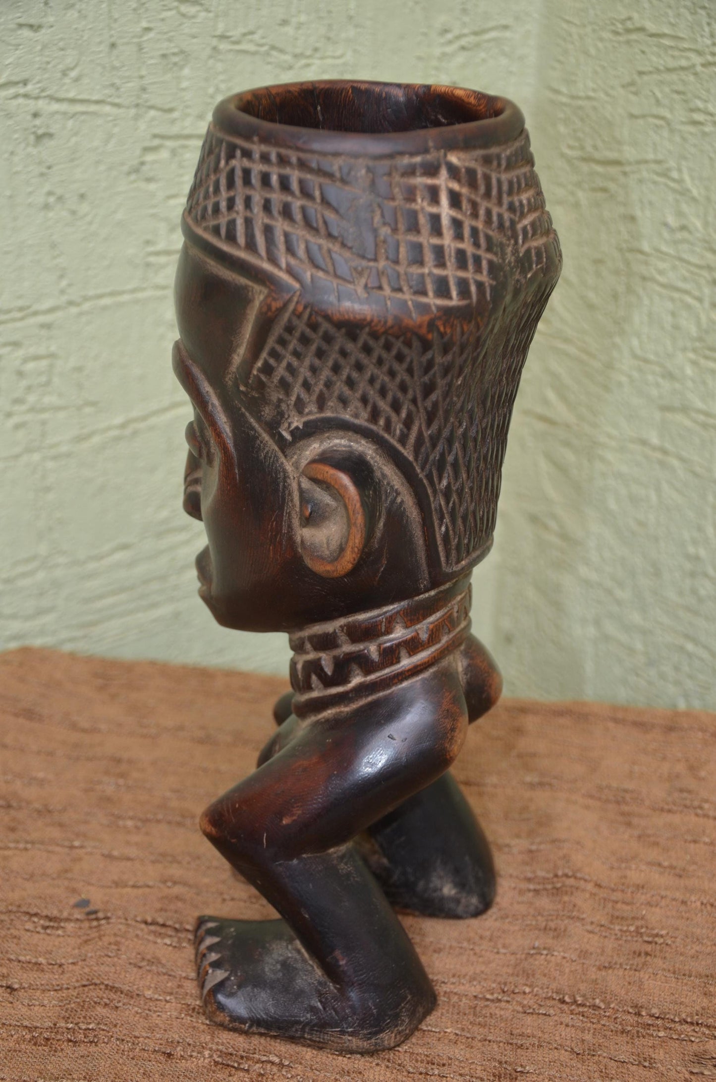 Authentic Kuba Prestige Palm Wine Cup | Congolese Royal Art