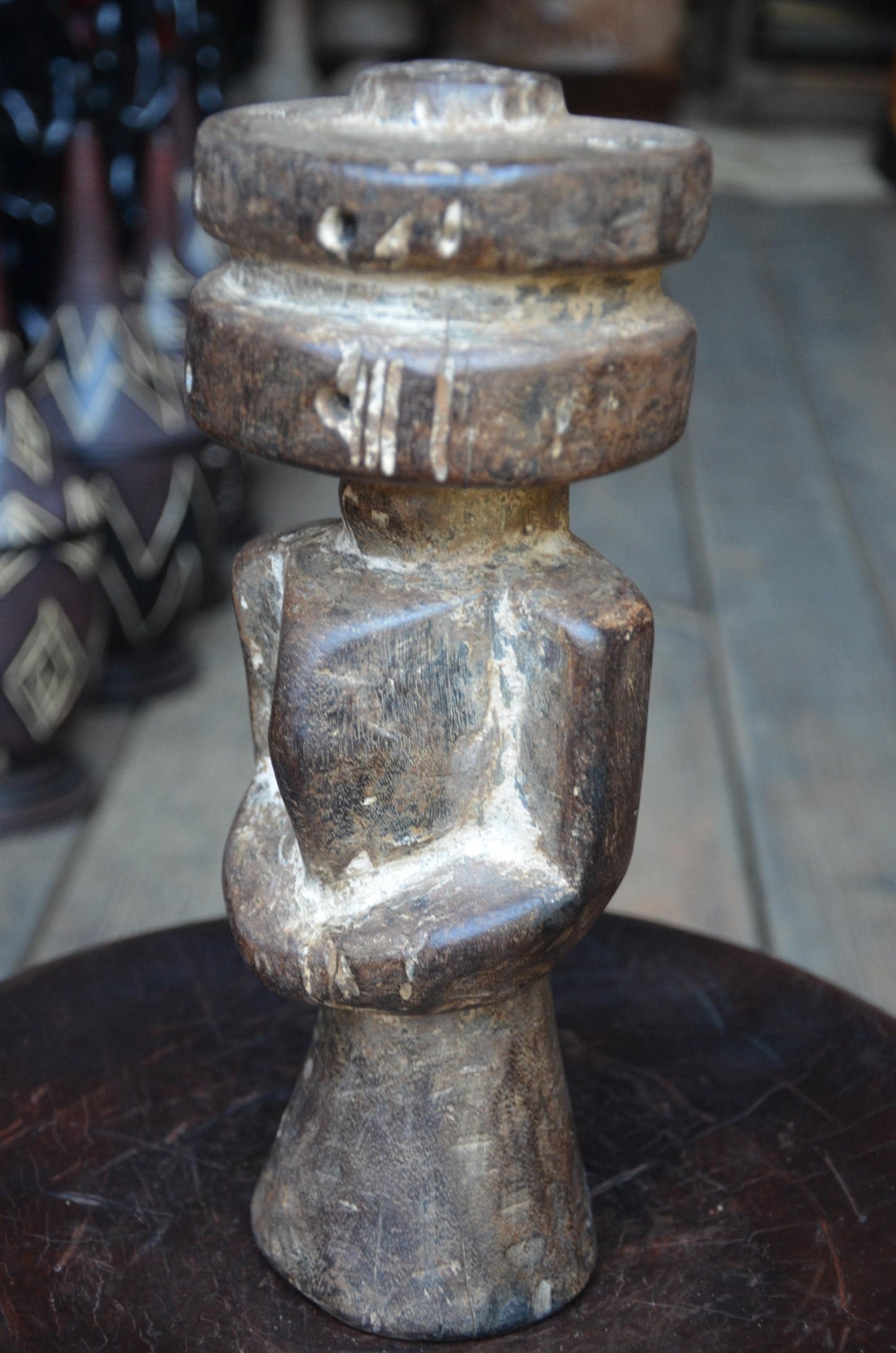 Authentic Lega Figure | Double-Disc Head | Congolese Tribal Sculpture