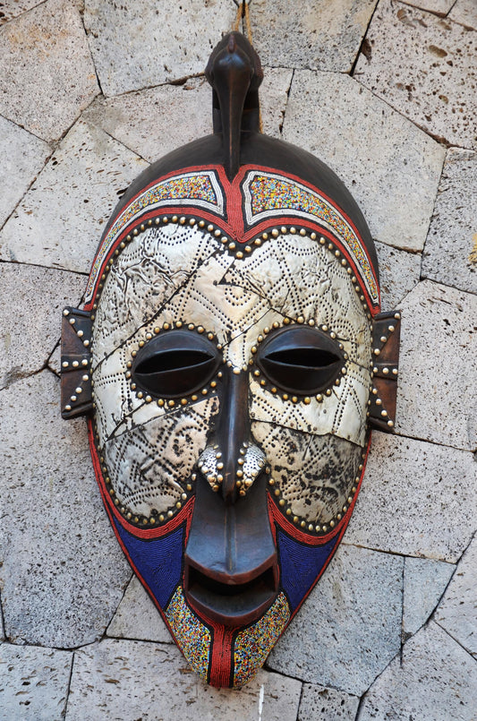 Authentic Marka Mask | Malian Tribal Art | Metal-Clad Sculpture