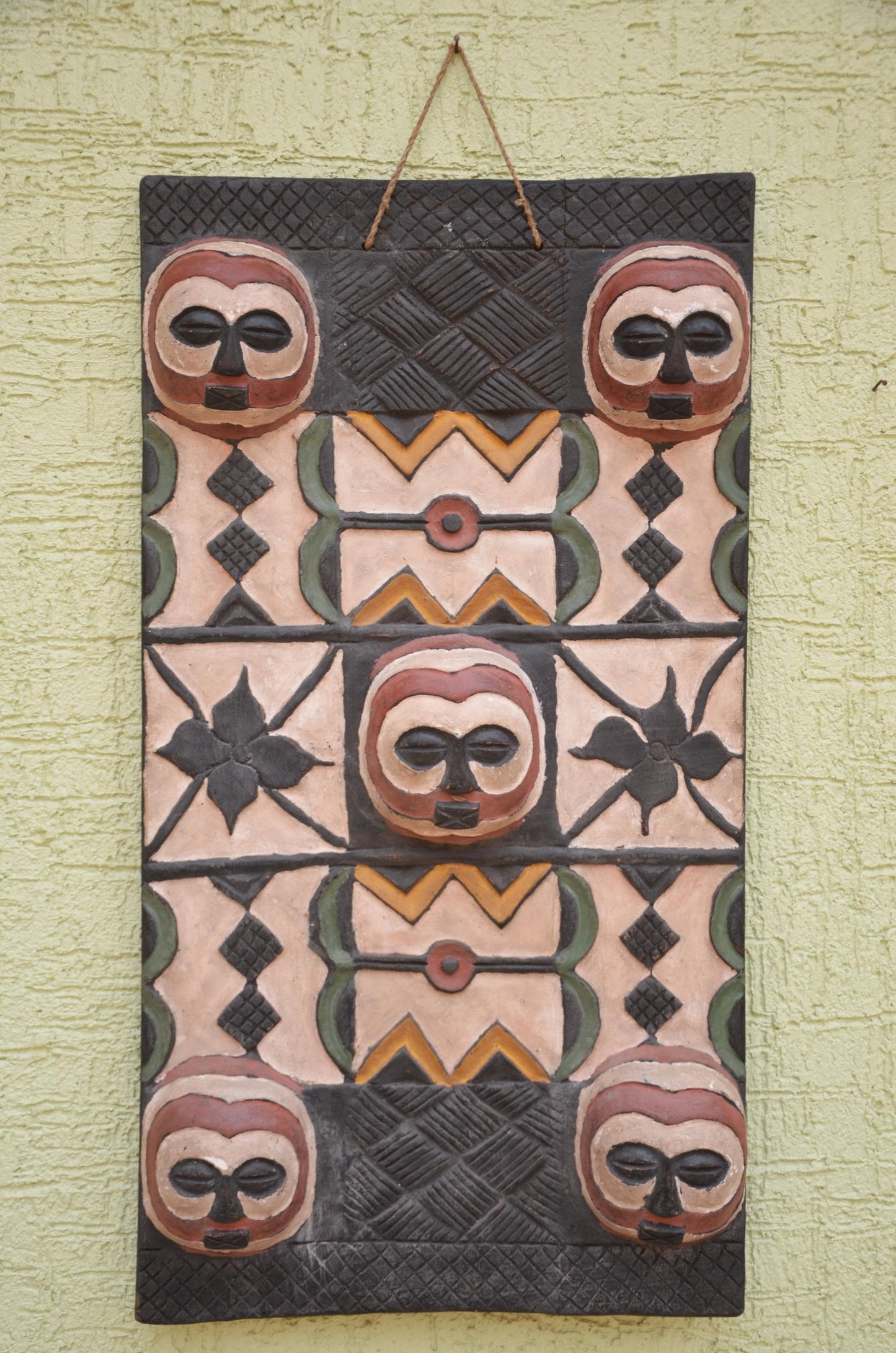 Authentic African Multi-Mask Wall Panel | Tribal Totem Art