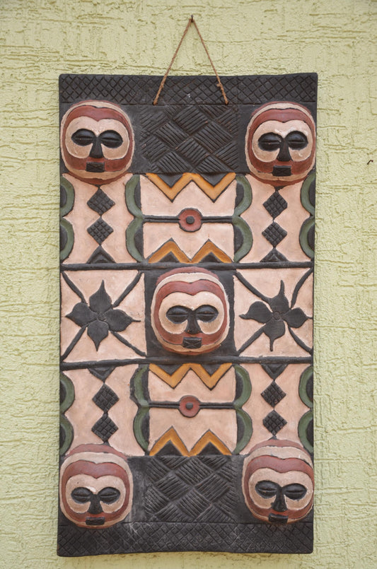 Authentic African Multi-Mask Wall Panel | Tribal Totem Art