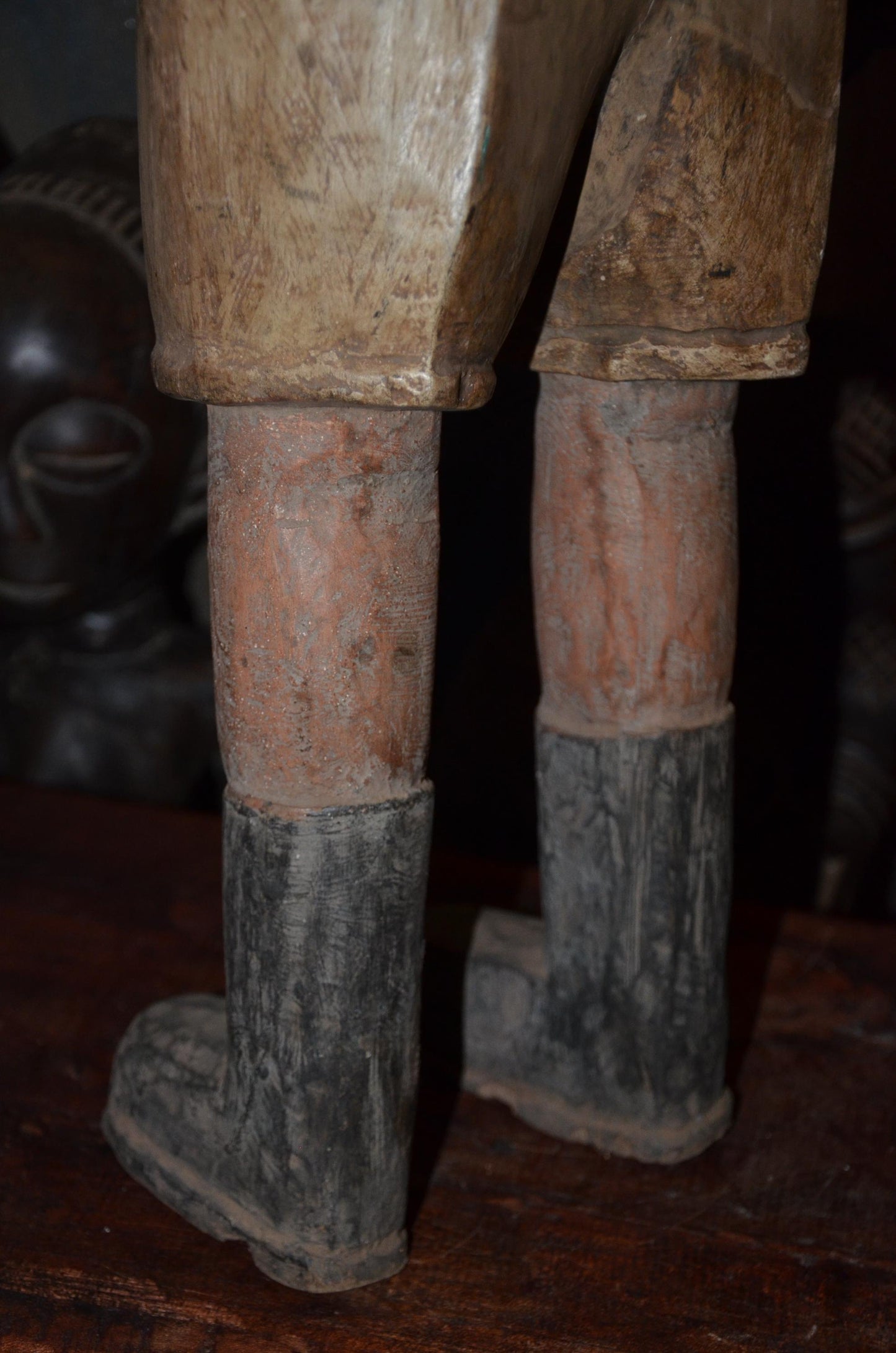 Colonial Administrator Figure | Large Hand-Carved Wood Statue | Ethnographic Art
