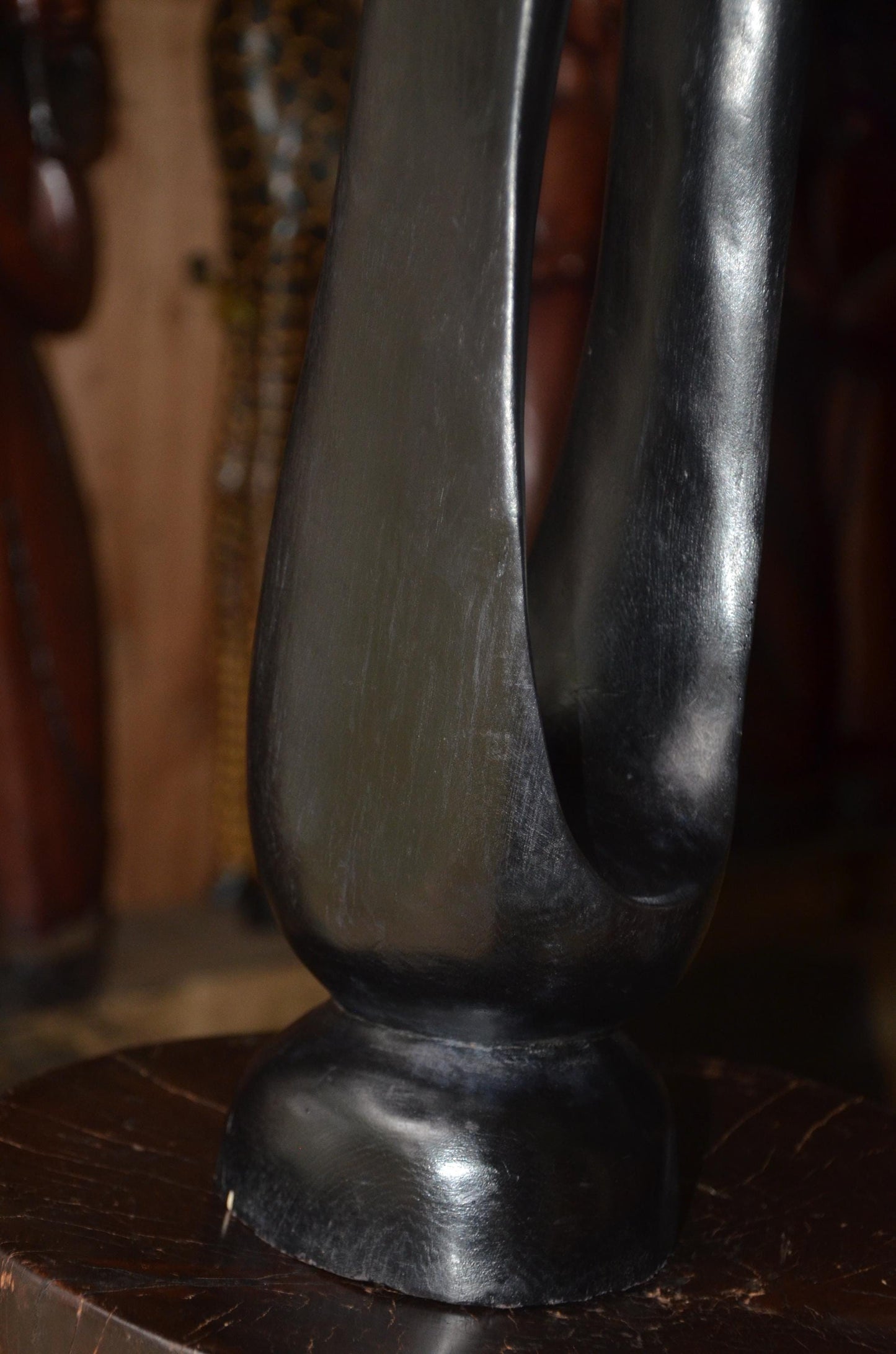 Hand-Carved African Abstract Family Embrace Sculpture