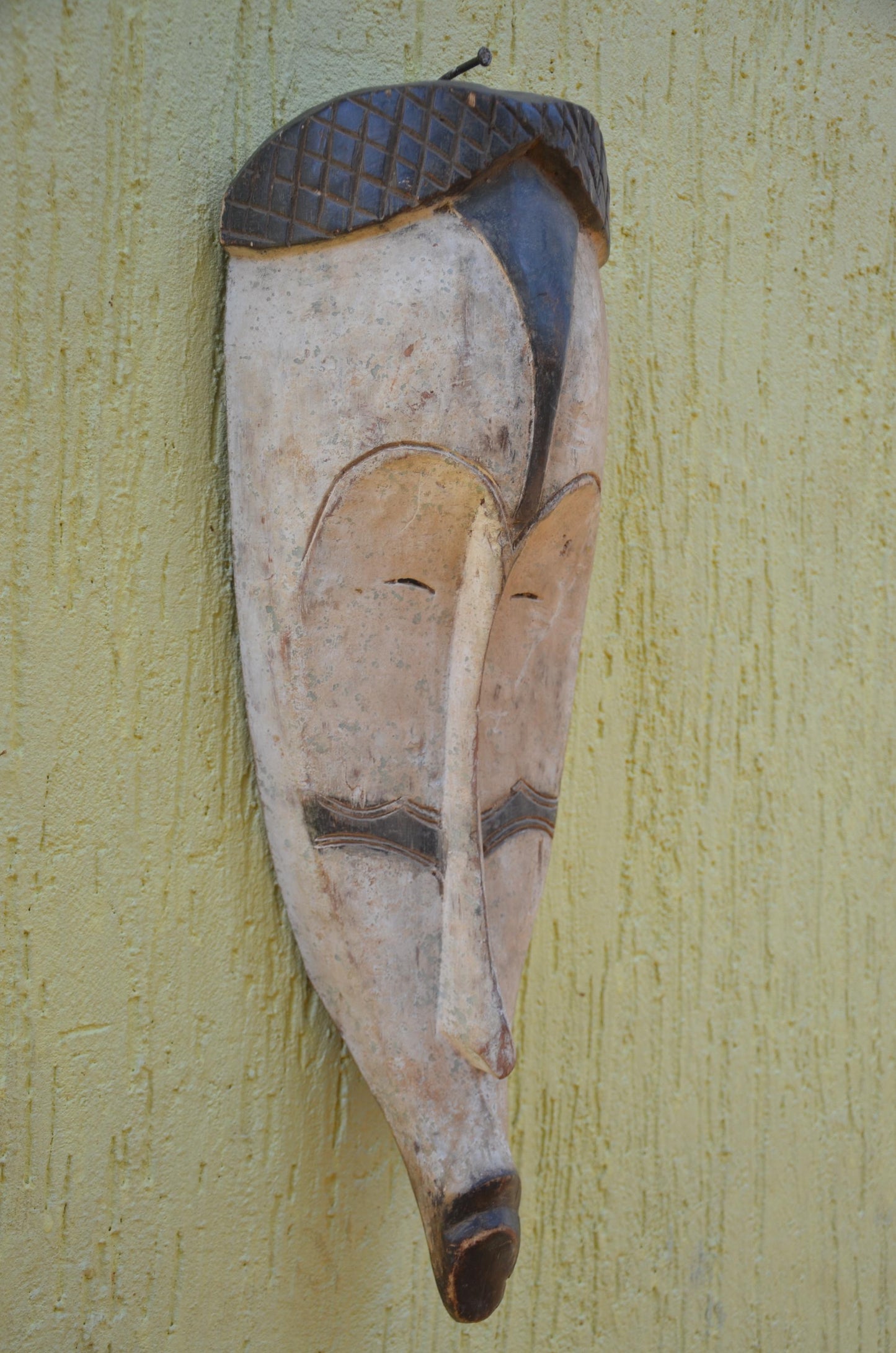 Fang Ngil Mask – 21" Large Hand-Carved Wood Mask – Gabon Tribal Wall Decor