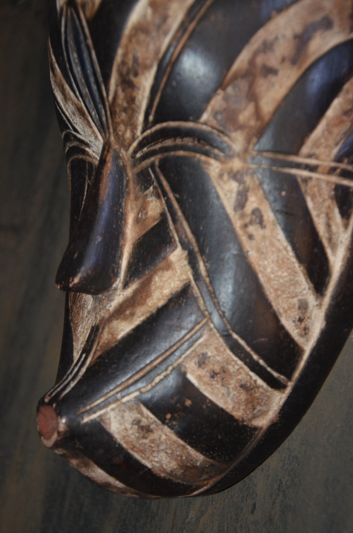 Songye Kifwebe Bird Mask – 13" Hand-Carved Wood Congo Art – Wall Decor