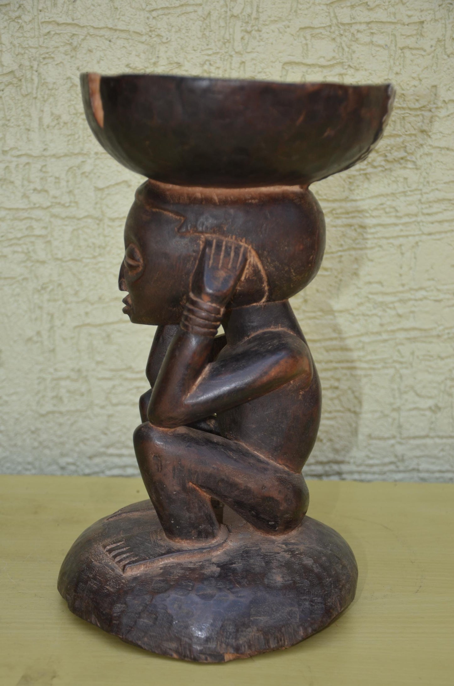 Authentic Luba Wooden Caryatid Stool | Congolese Art