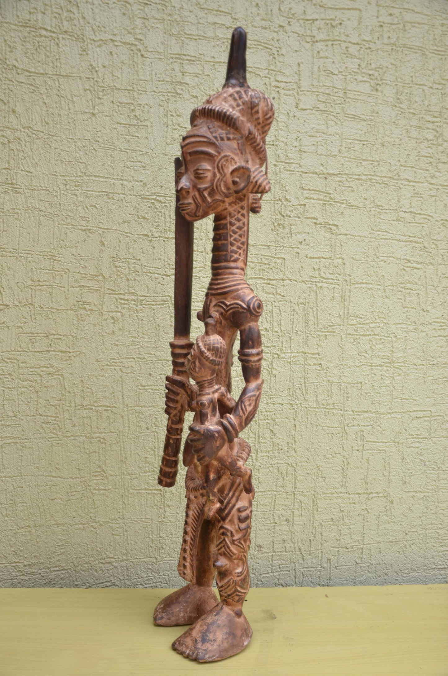 Monumental African Luluwa Maternity Wooden Statue | Tribal Art