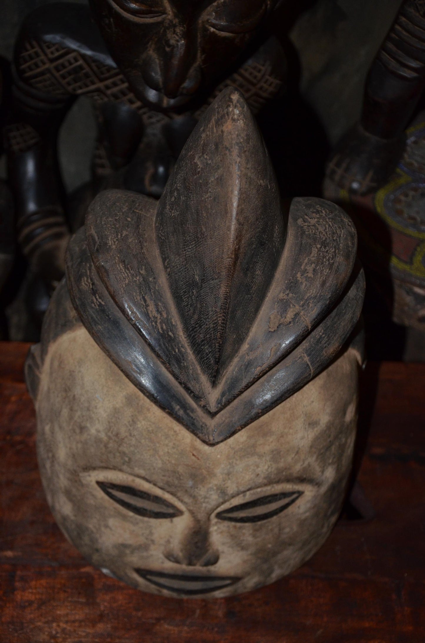 Authentic Luba Songye Helmet | Kikashi Female Spirit | Tribal Art Sculpture-269