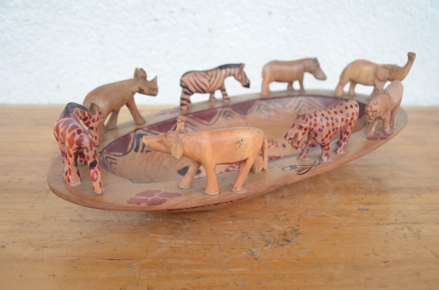 Hand-Carved Wildlife Wooden Fruit Bowl Set | Artisan African Decorative Bowls