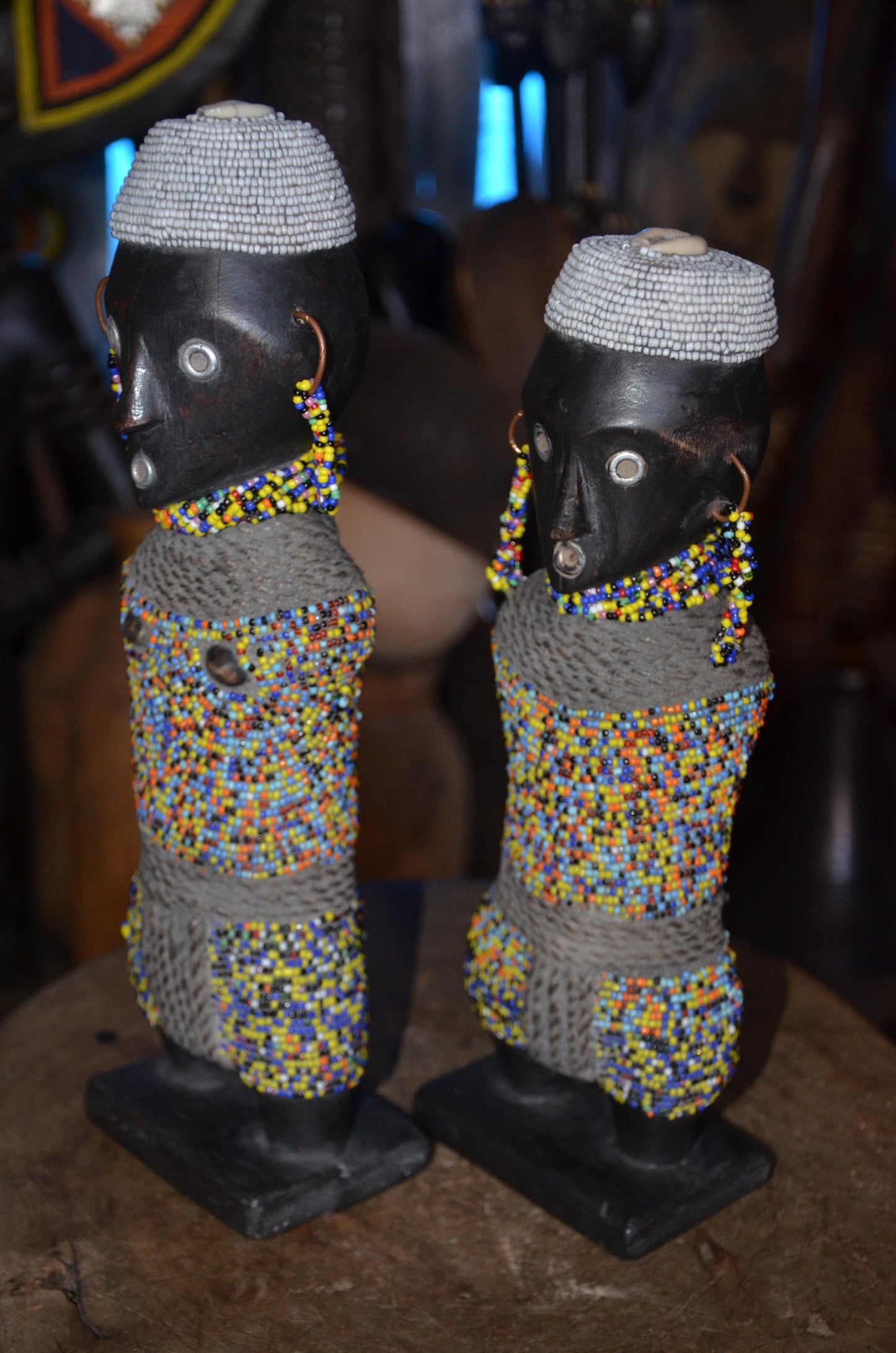Cameroonian Namji Doll | Hand-Beaded Tribal Statue | Authentic Fertility Talisman