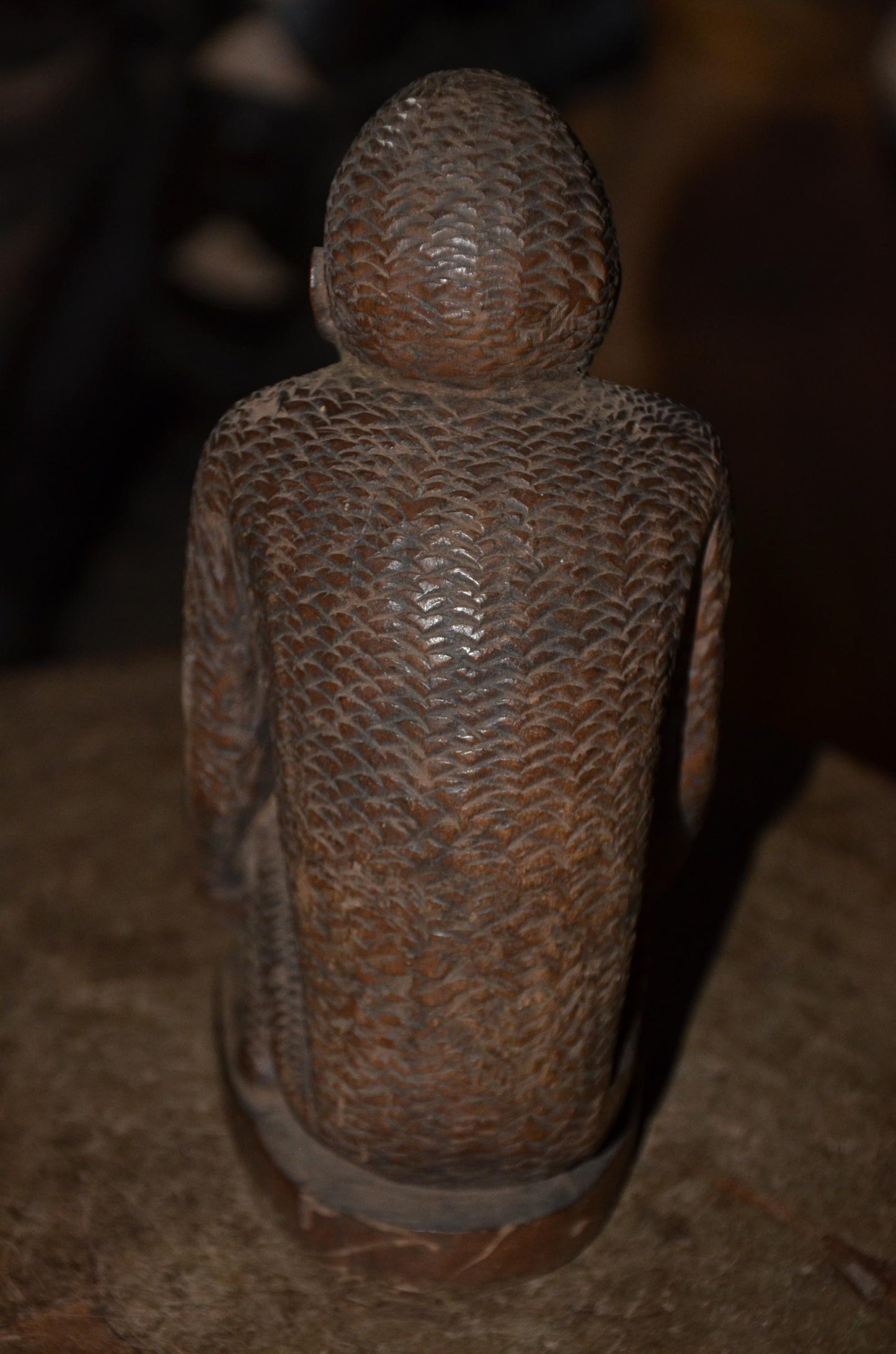 Luba Monkey Sculpture | Hand-Carved Tribal Figure | Authentic African Wood Art