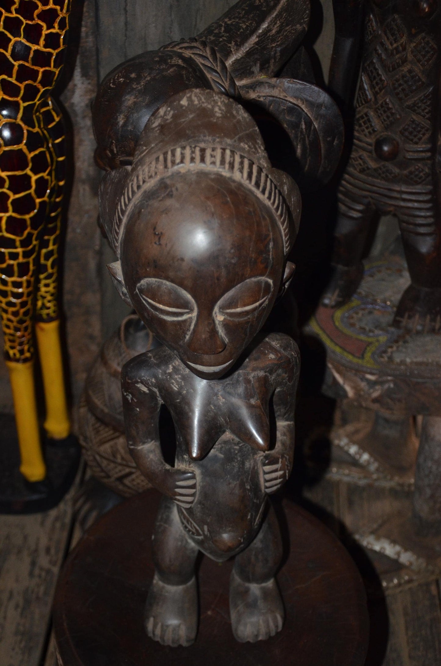 Luba Female Ancestor Fertility Figure - 29" Authentic Congo Wood Statue, Prestige Tribal Art, High-End African Sculpture