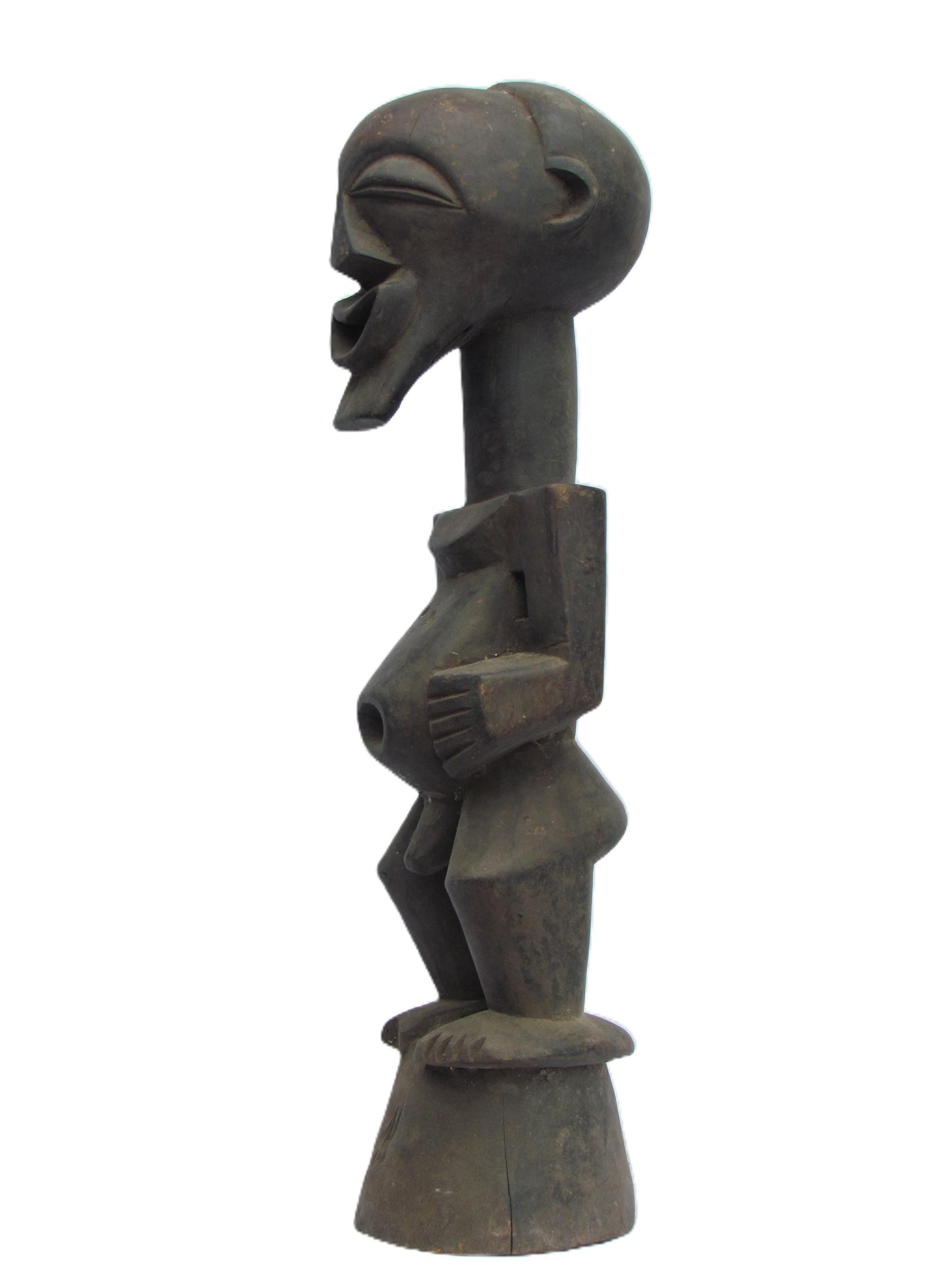 Male Songye Statue – 24" Hand-Carved Wood Congo Power Figure – Tribal Decor