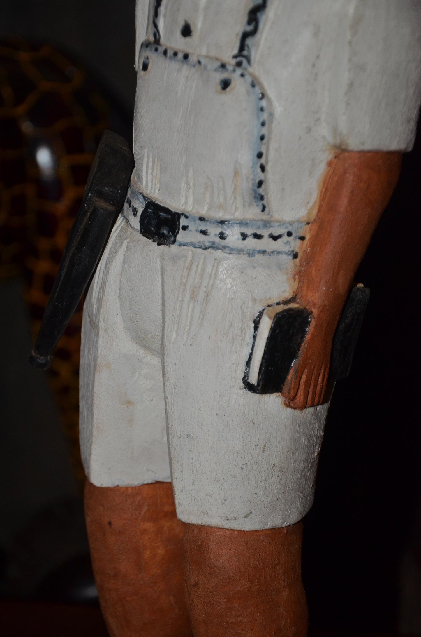 Colonial Era Figure | Hand-Carved Wooden Statue | Tribal Ethnographic Art
