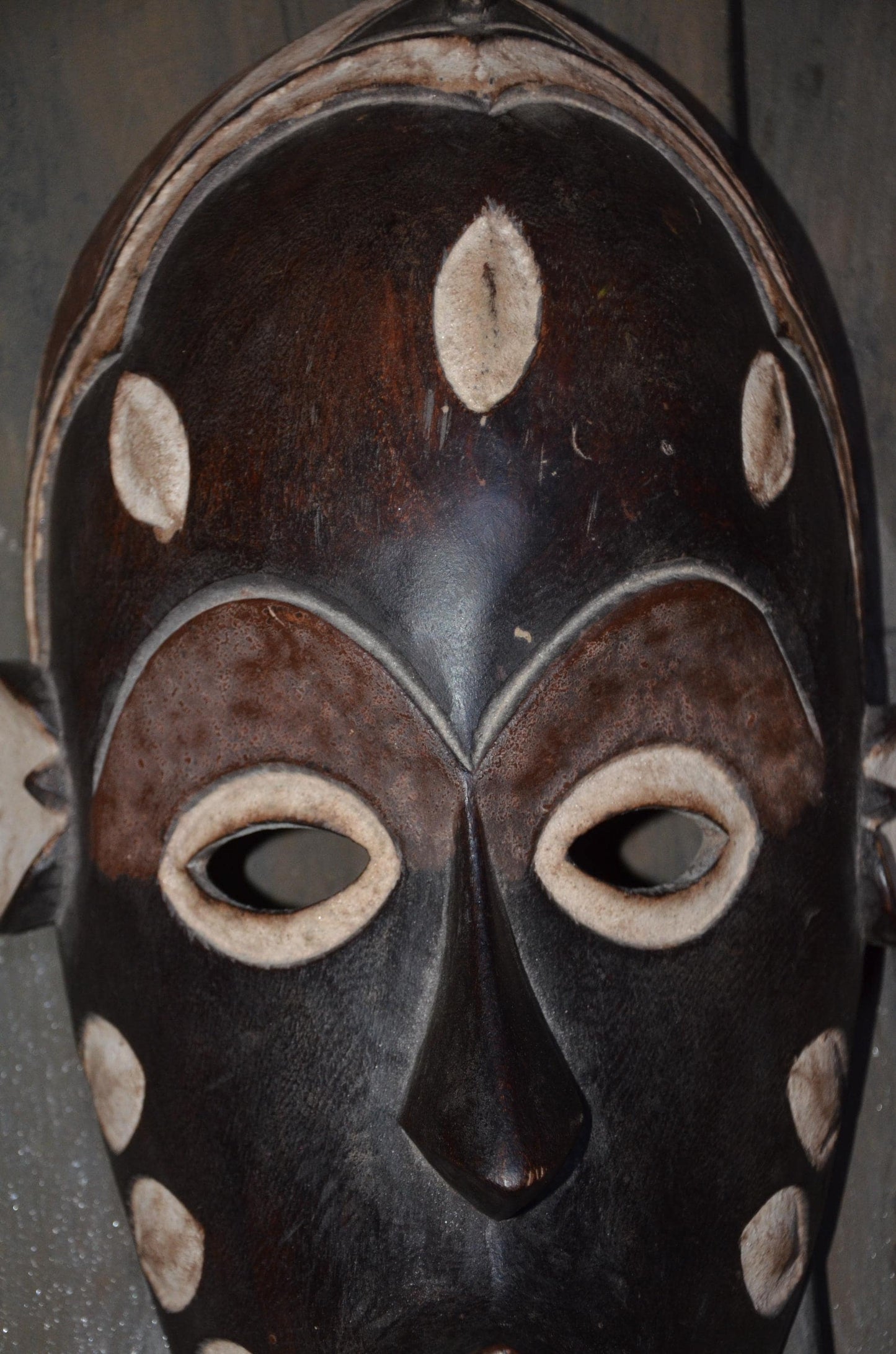 Chokwe Mwana Pwo Mask – 21" Hand-Carved Wood Wall Art – Congo Tribal Decor