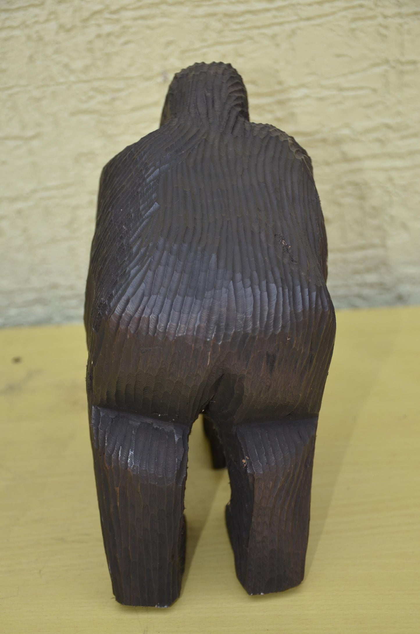Hand Carved Wooden Silverback Gorilla | African Wildlife Art