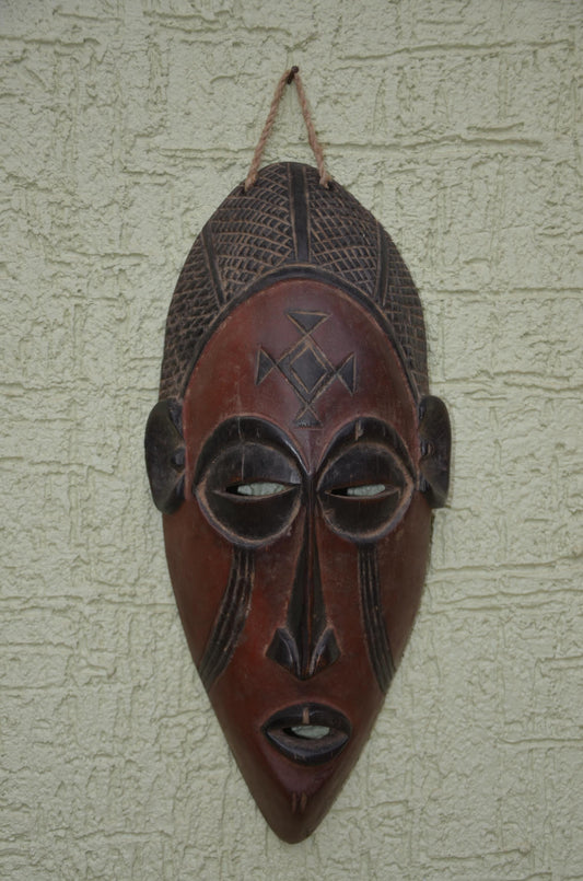 Senufo Kpeliye'e Mask | Hand-Carved African Hardwood Ancestor Sculpture, Angola Heritage Wall Art