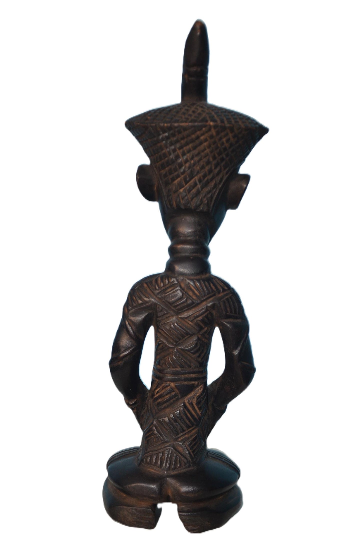 Ndengese African Wood Statue, Hand-Carved Congo Ancestor Figure