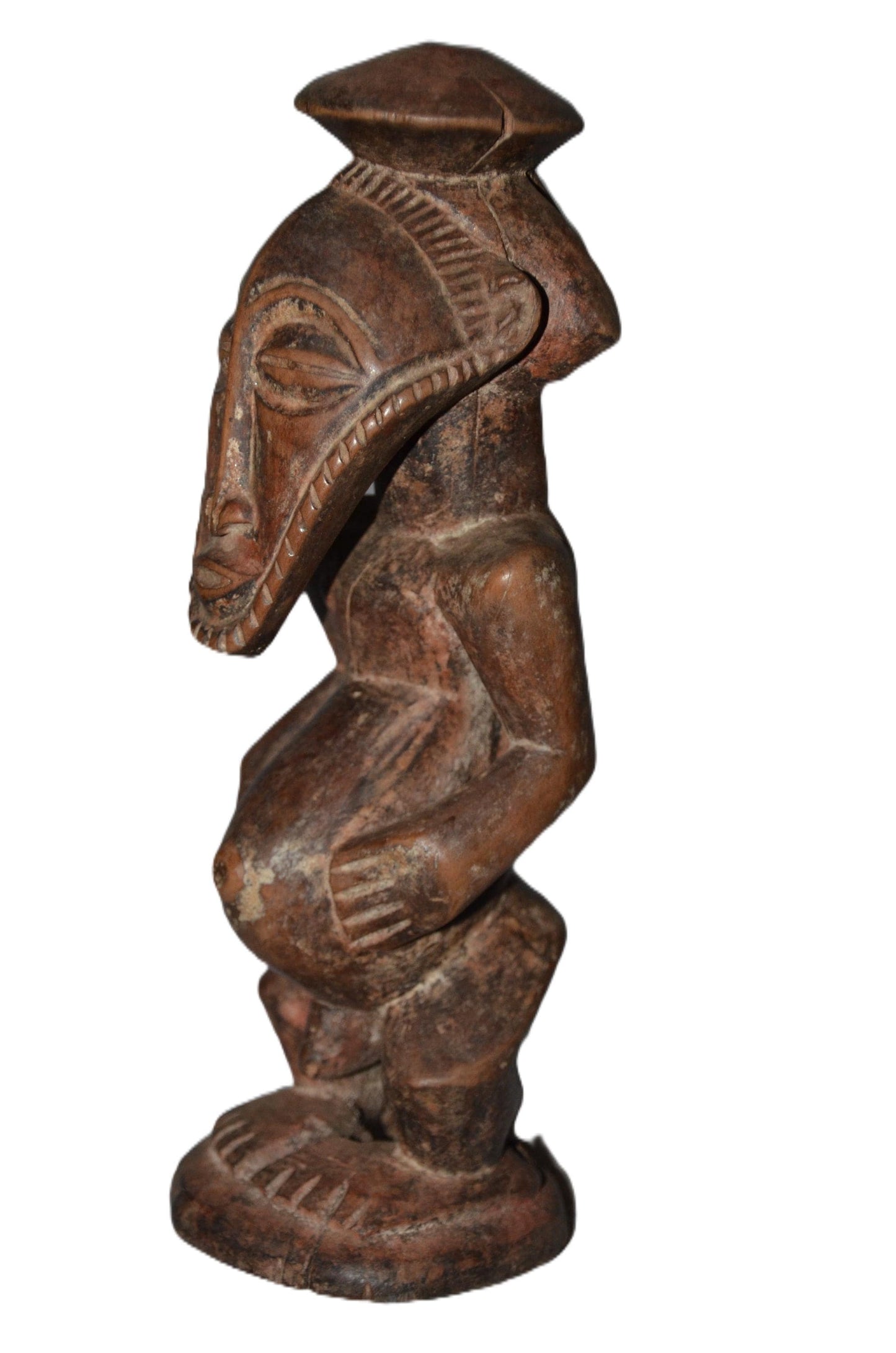 Authentic Lega Statue | Congolese Tribal Art | Hand-Carved Wood Sculpture