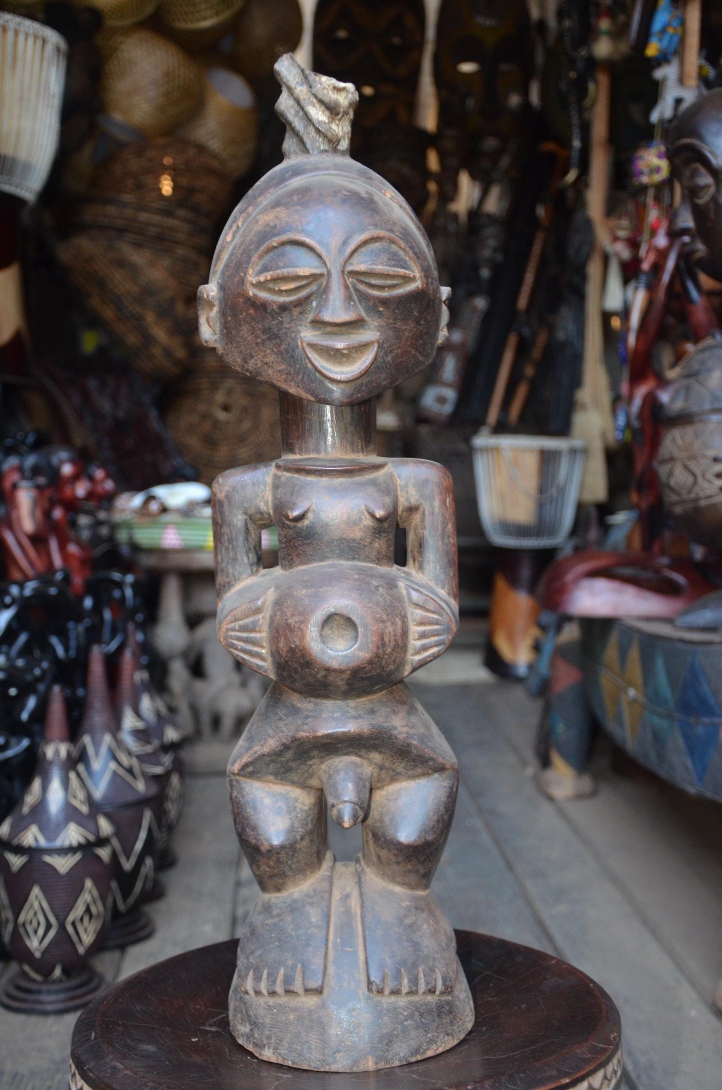Authentic Luba Statue | Grand Prestige Ancestor | Congolese Tribal Art