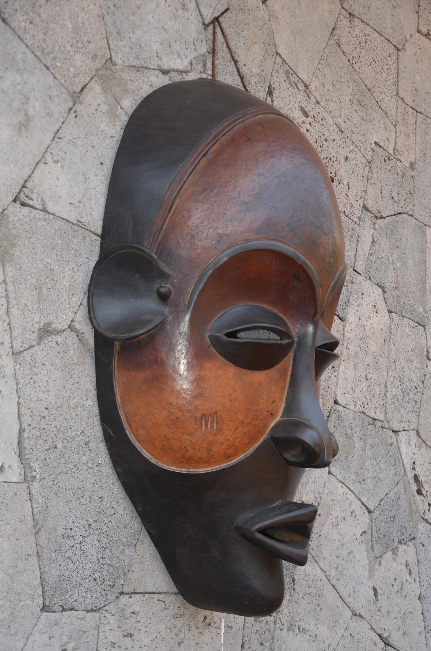 Authentic Dan-Style Mask | Large West African Wall Art