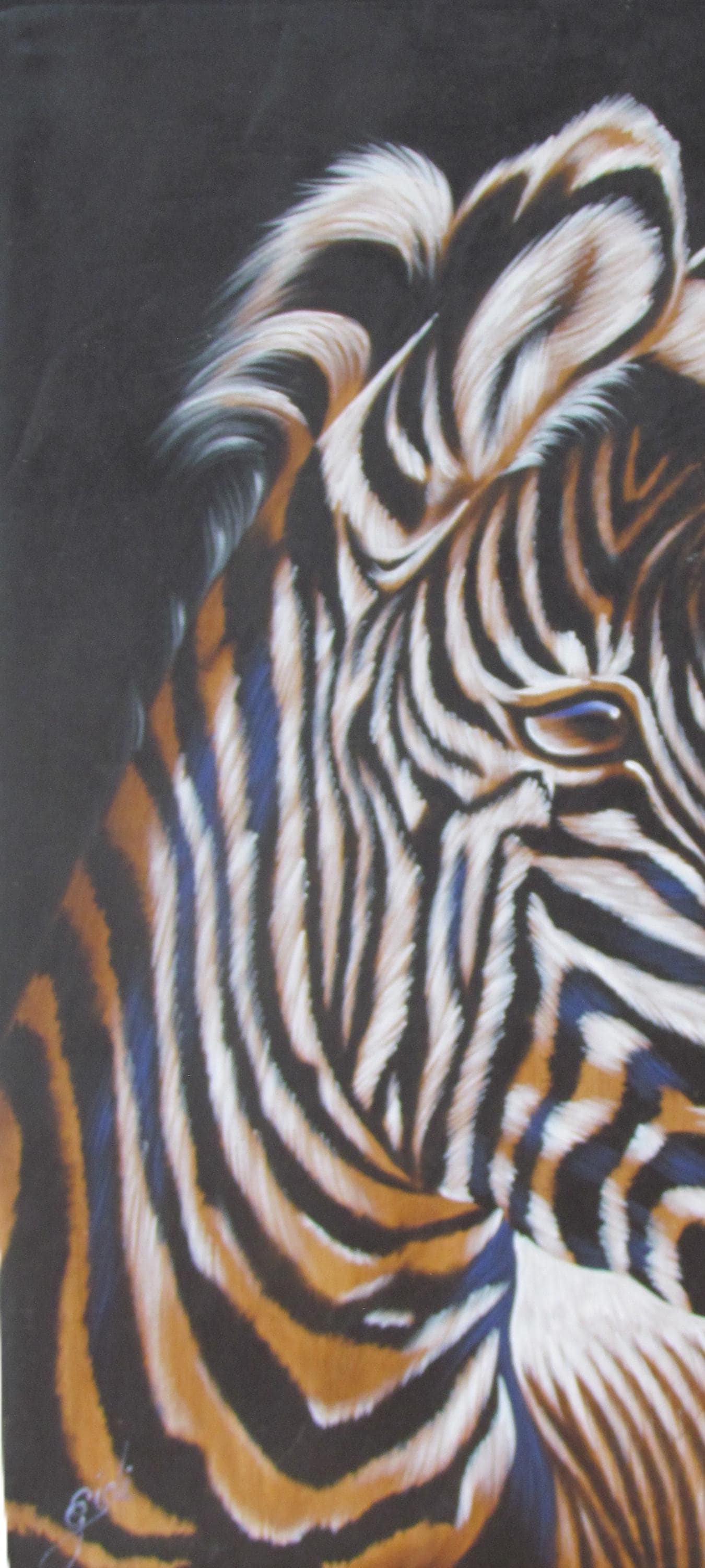 Tableau mural zèbre – Portrait animalier original en acrylique peint à la main, peinture pop art représentant la faune africaine, toile à rayures audacieuses, prêt à accrocher