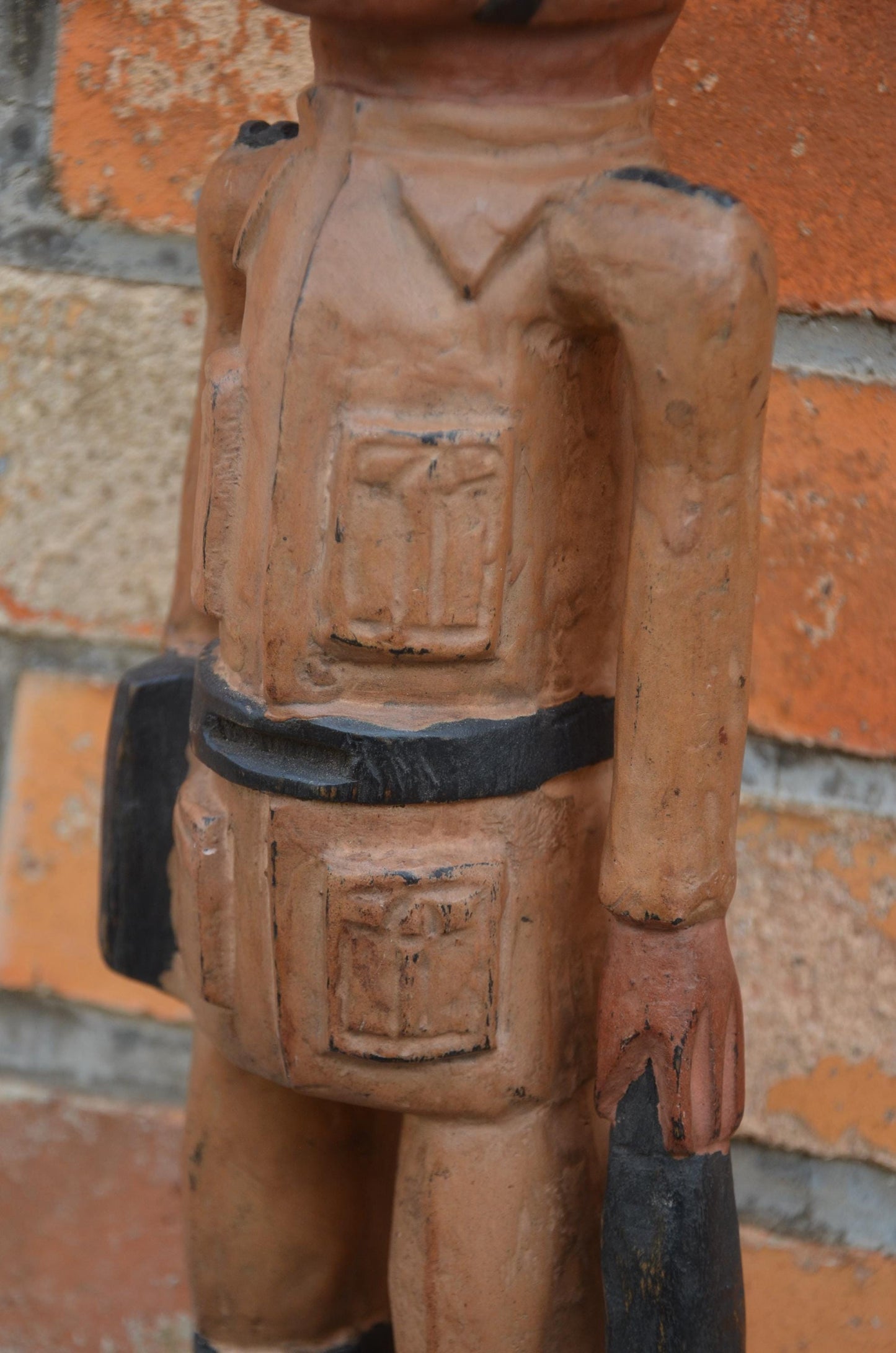 Authentic Colonial Master Statue | Historical African Folk Art