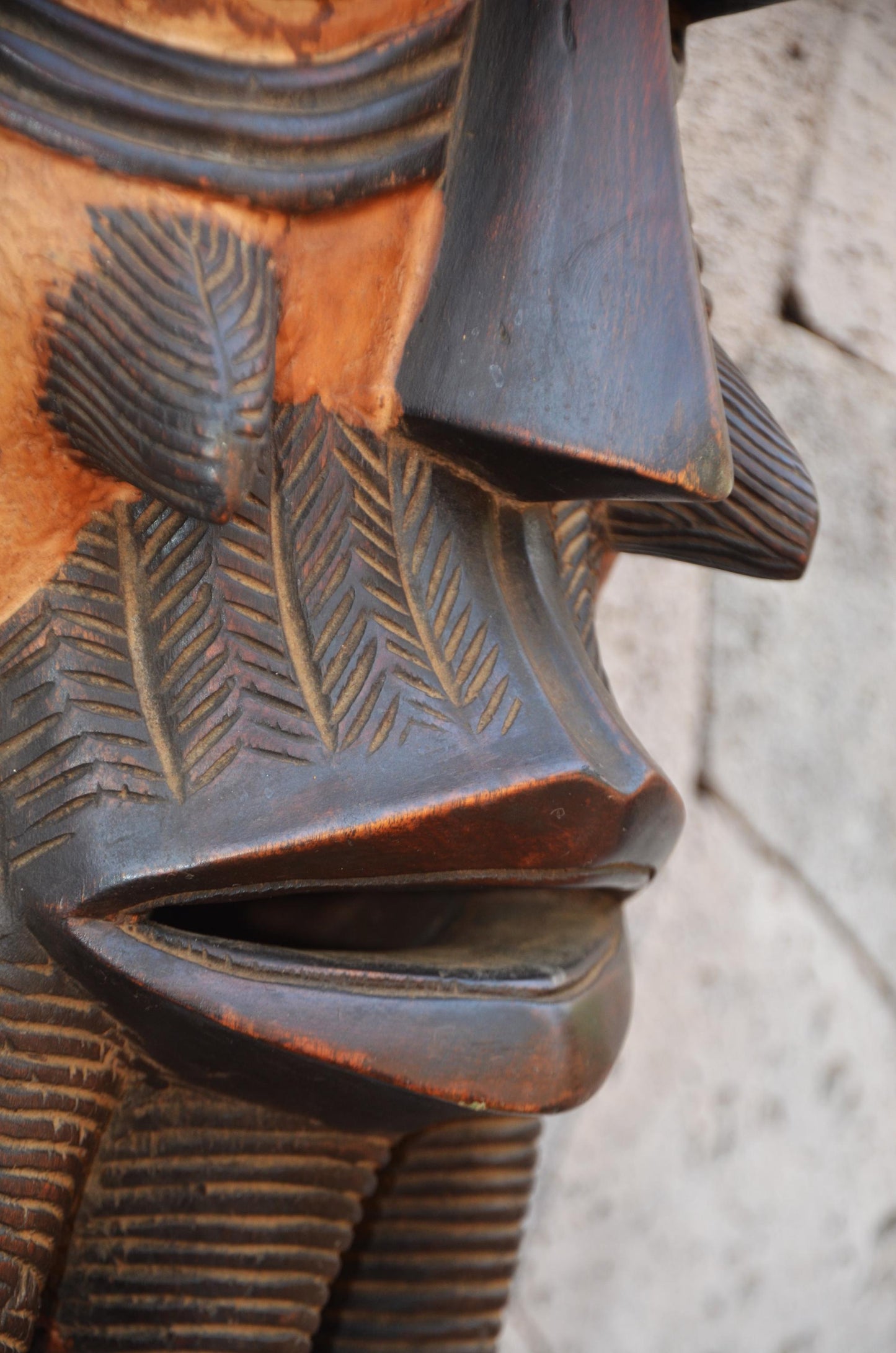 Authentic Lulua Helmet Mask | Congolese Tribal Art | Monumental
