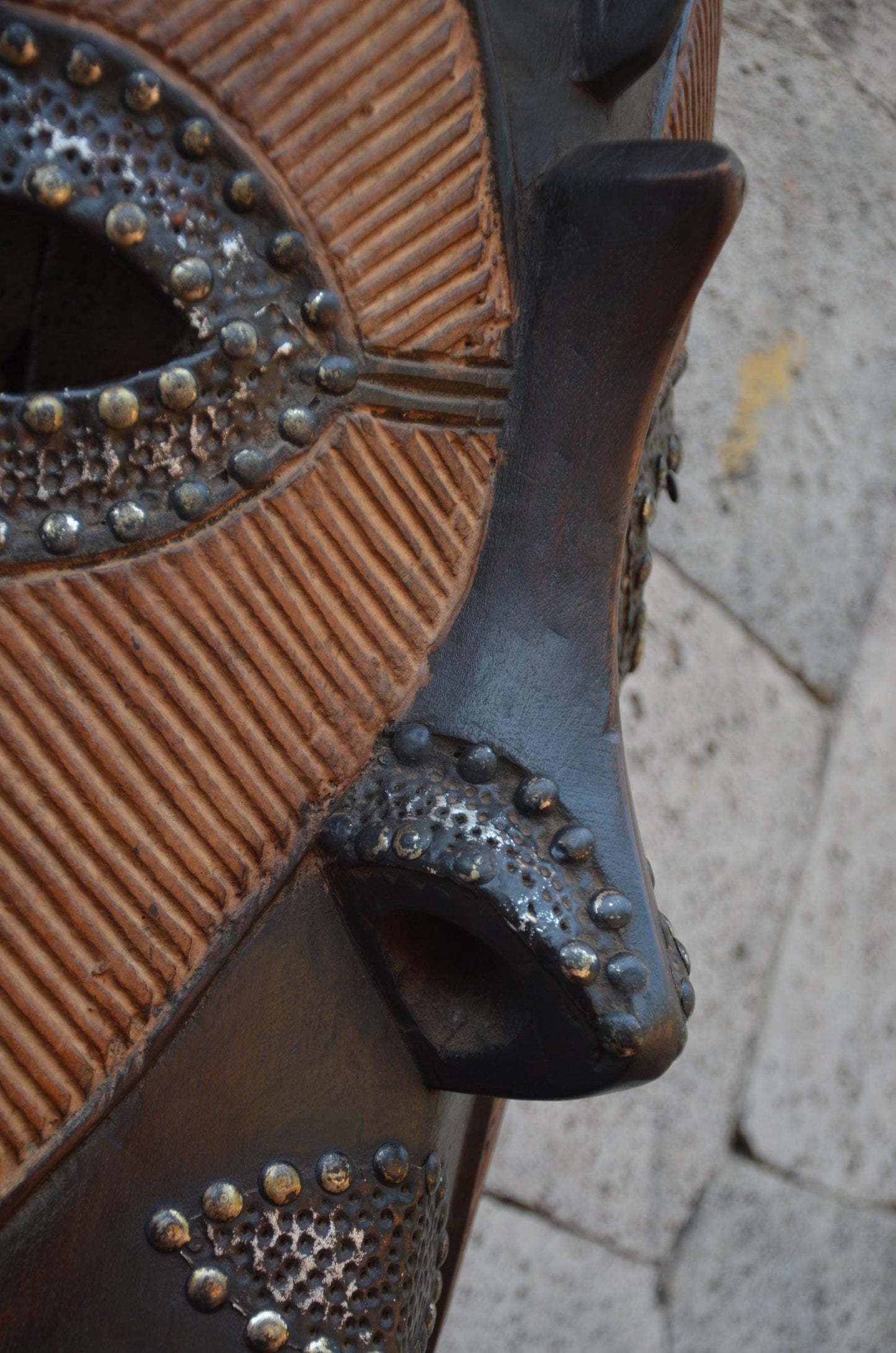 Authentic Ghanaian "Borre" Mask | Large Decorative Tribal Art