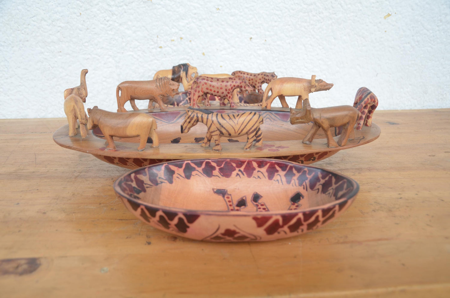 Hand-Carved Wildlife Wooden Fruit Bowl Set | Artisan African Decorative Bowls