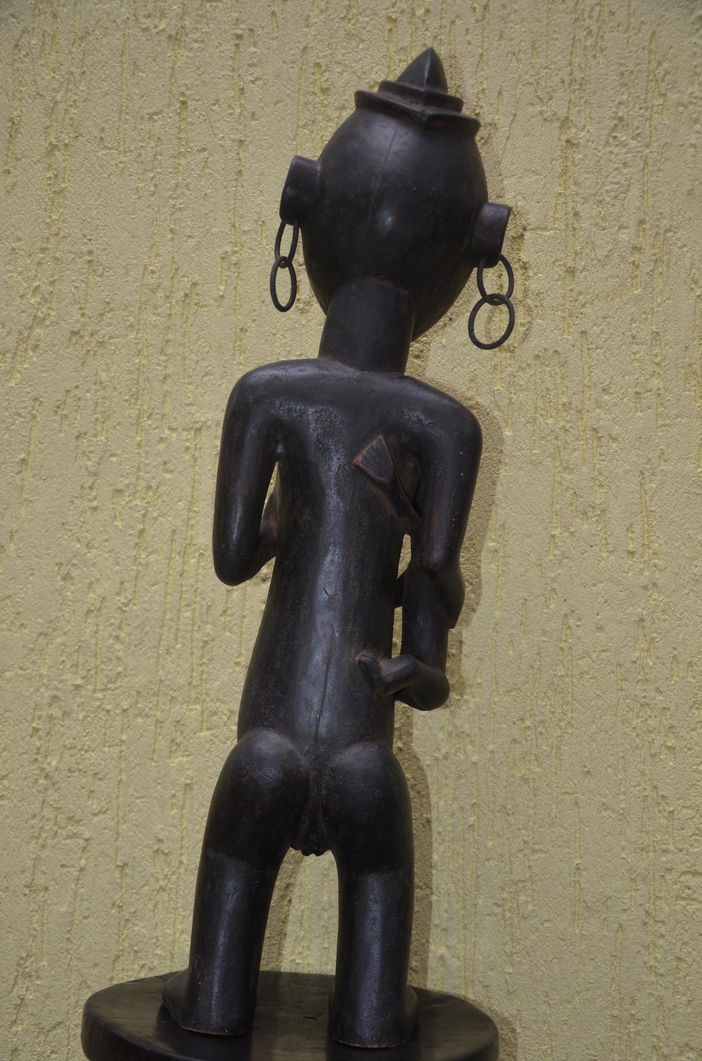 Lulua Maternity Figure – 28" Large Congo Wood Sculpture – African Tribal Art