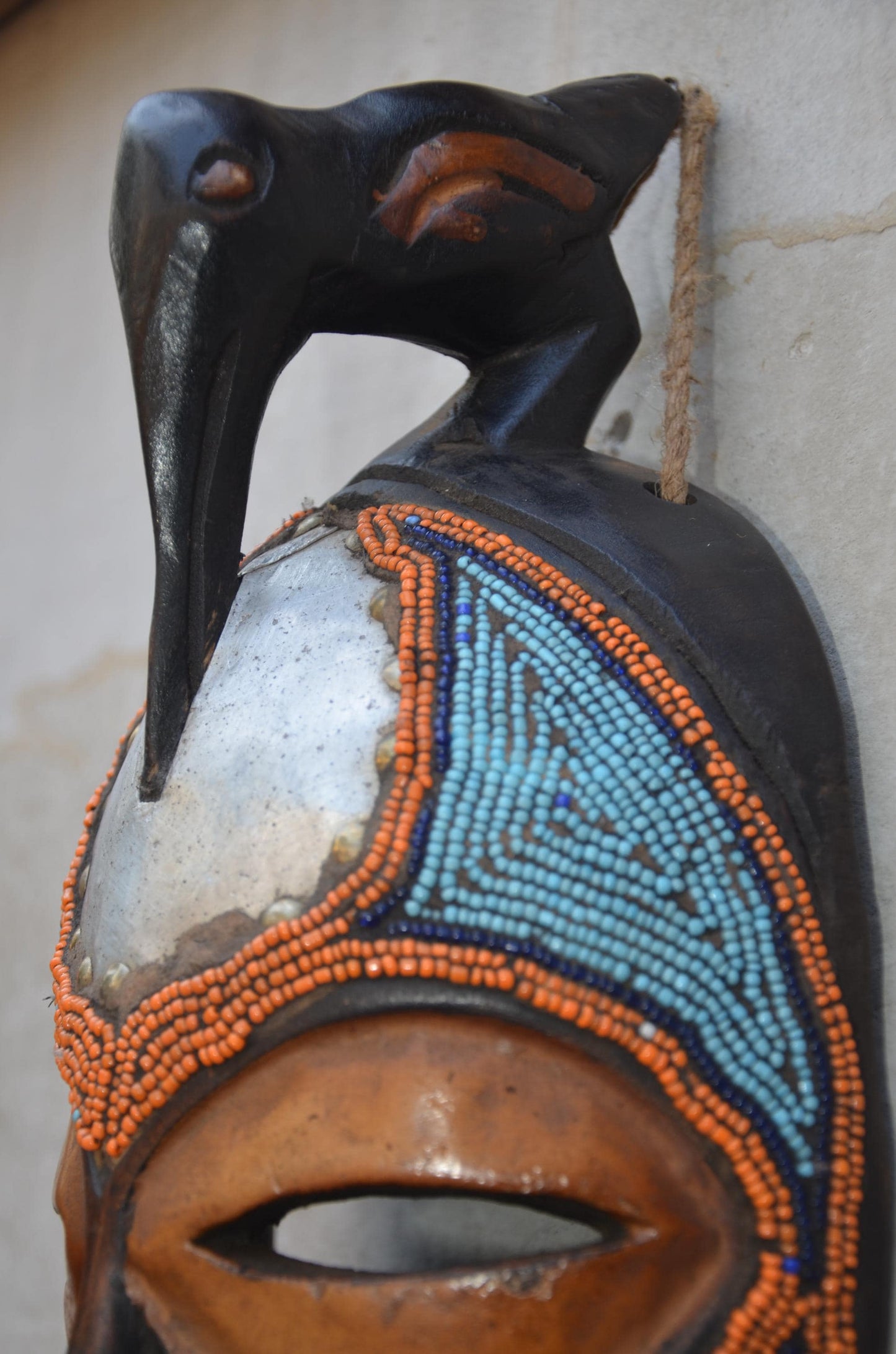 Authentic Bamum Beaded Mask | Cameroon Grassfields Art | Tribal Decor