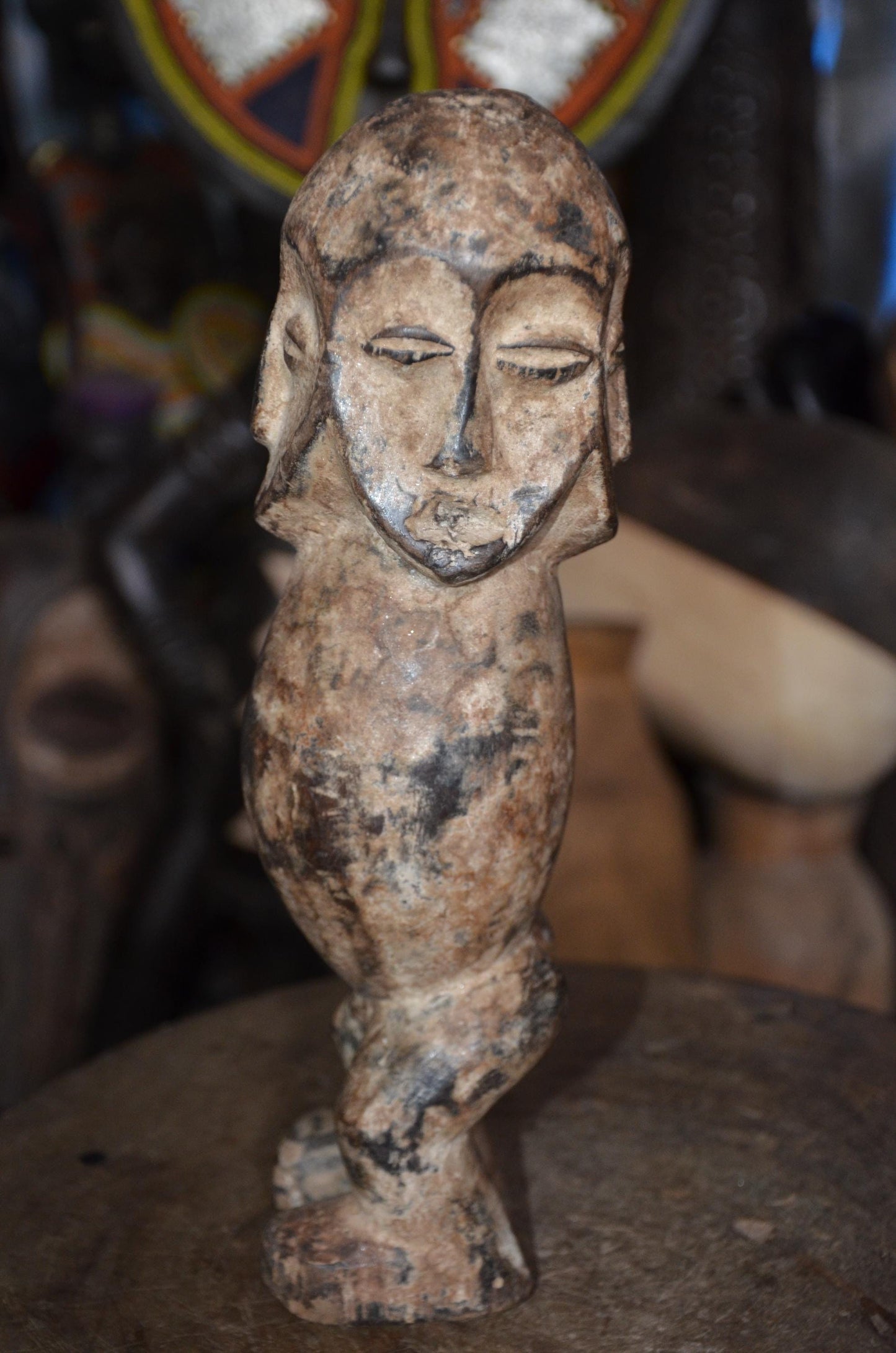Authentic Lega Janus Figure | Multi-Headed Tribal Sculpture | Congolese Art